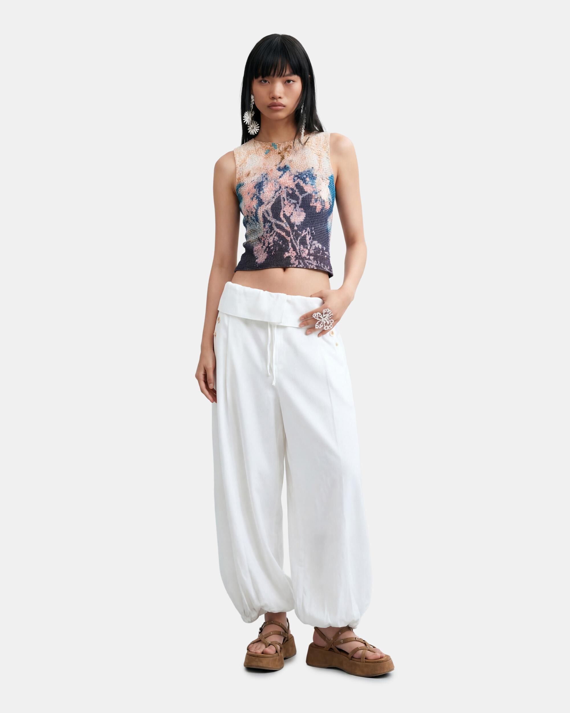 Top de mujer estampado sin mangas - Desigual - Azul Azul-2