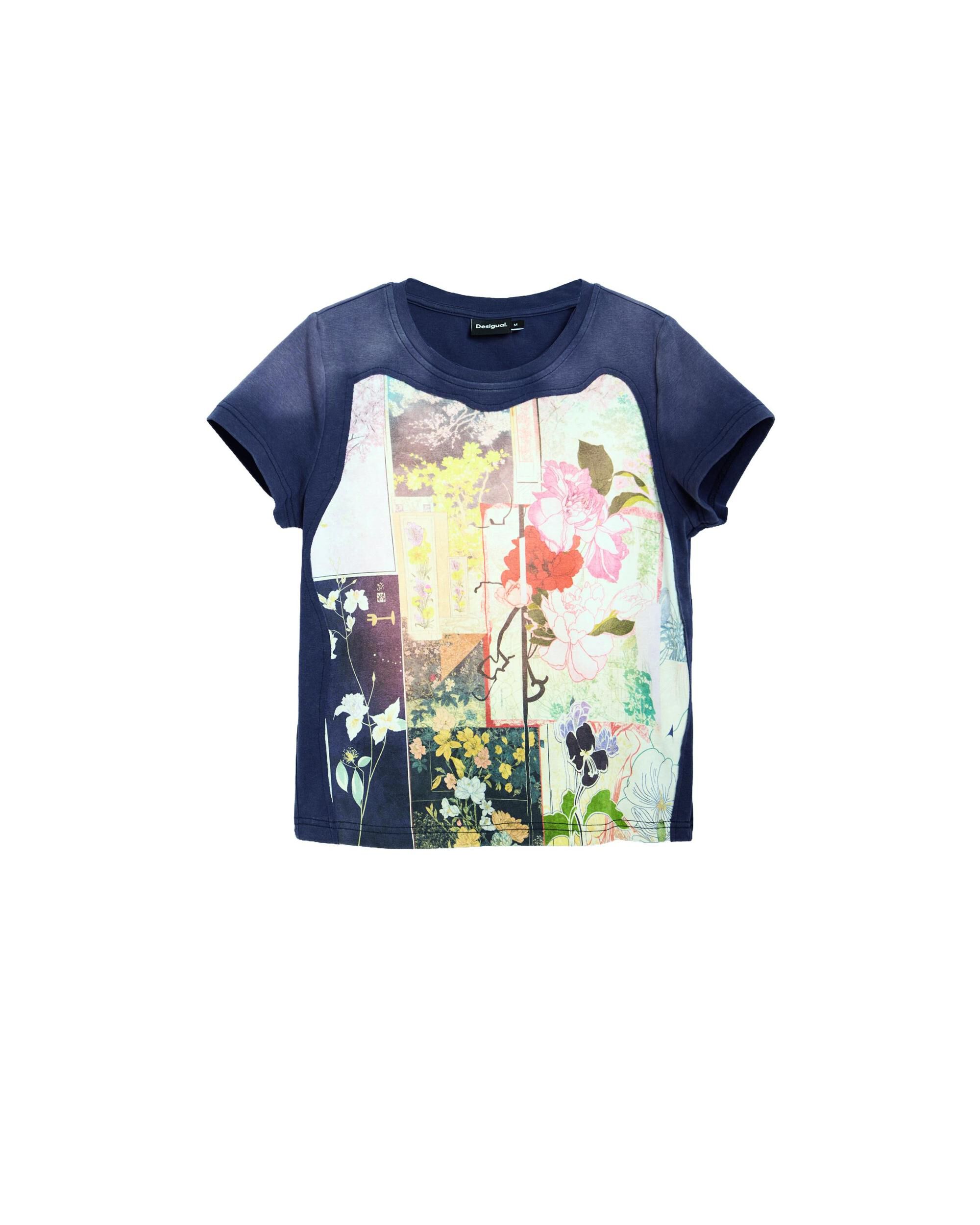 Camiseta de mujer estampada 100% algodón - Desigual - Negro Negro-4