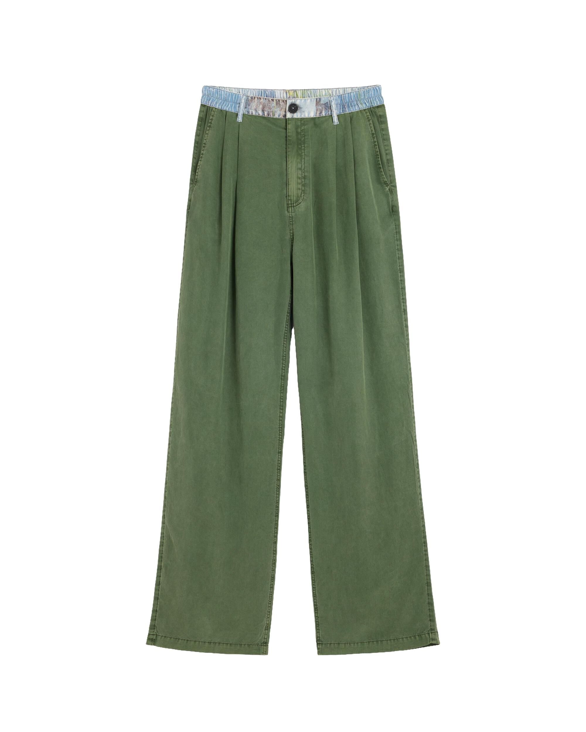 Pantalón de mujer combinado tencel - Desigual - Verde Verde-4