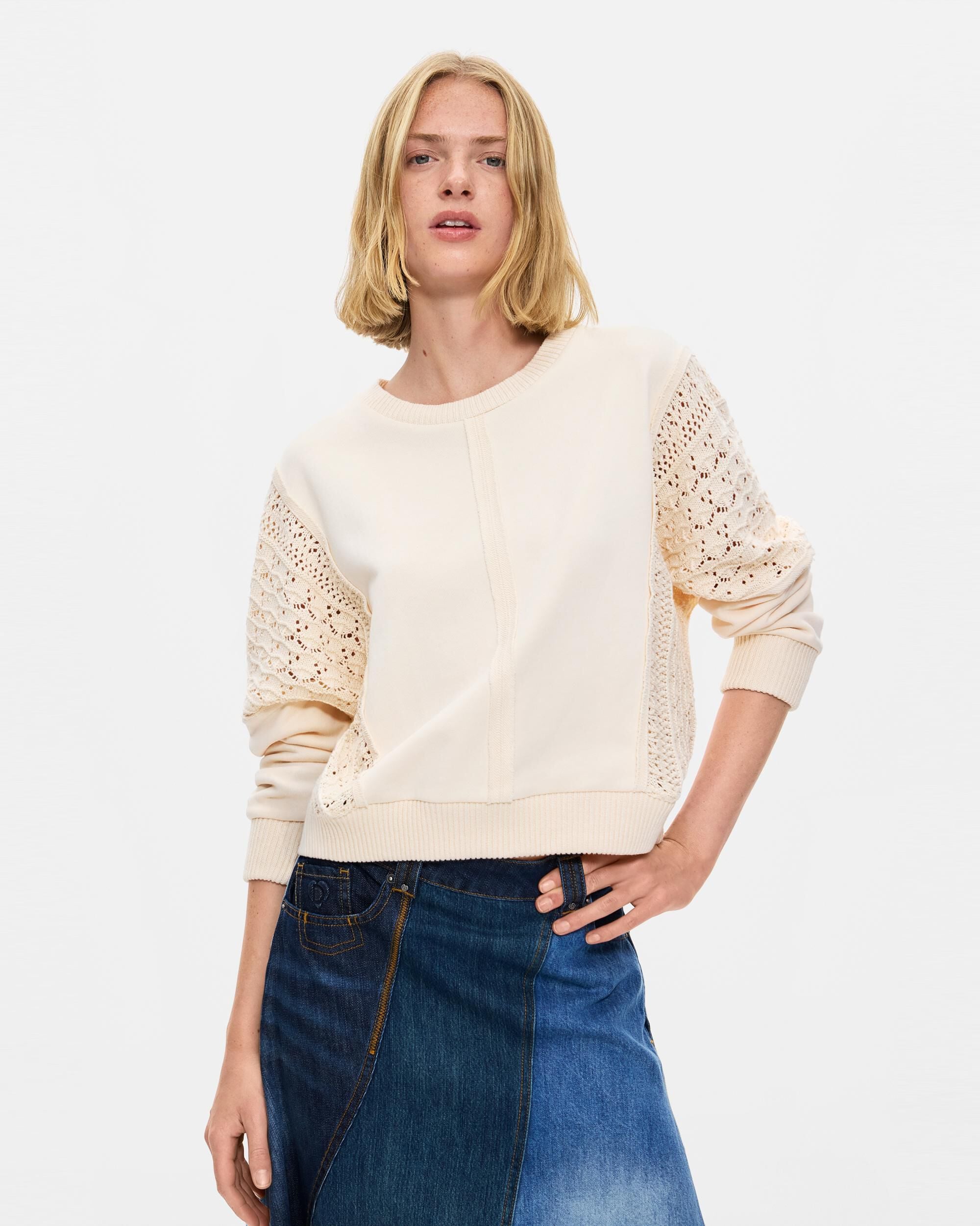 Jersey de mujer 100% algodón - Desigual - Blanco Blanco-1