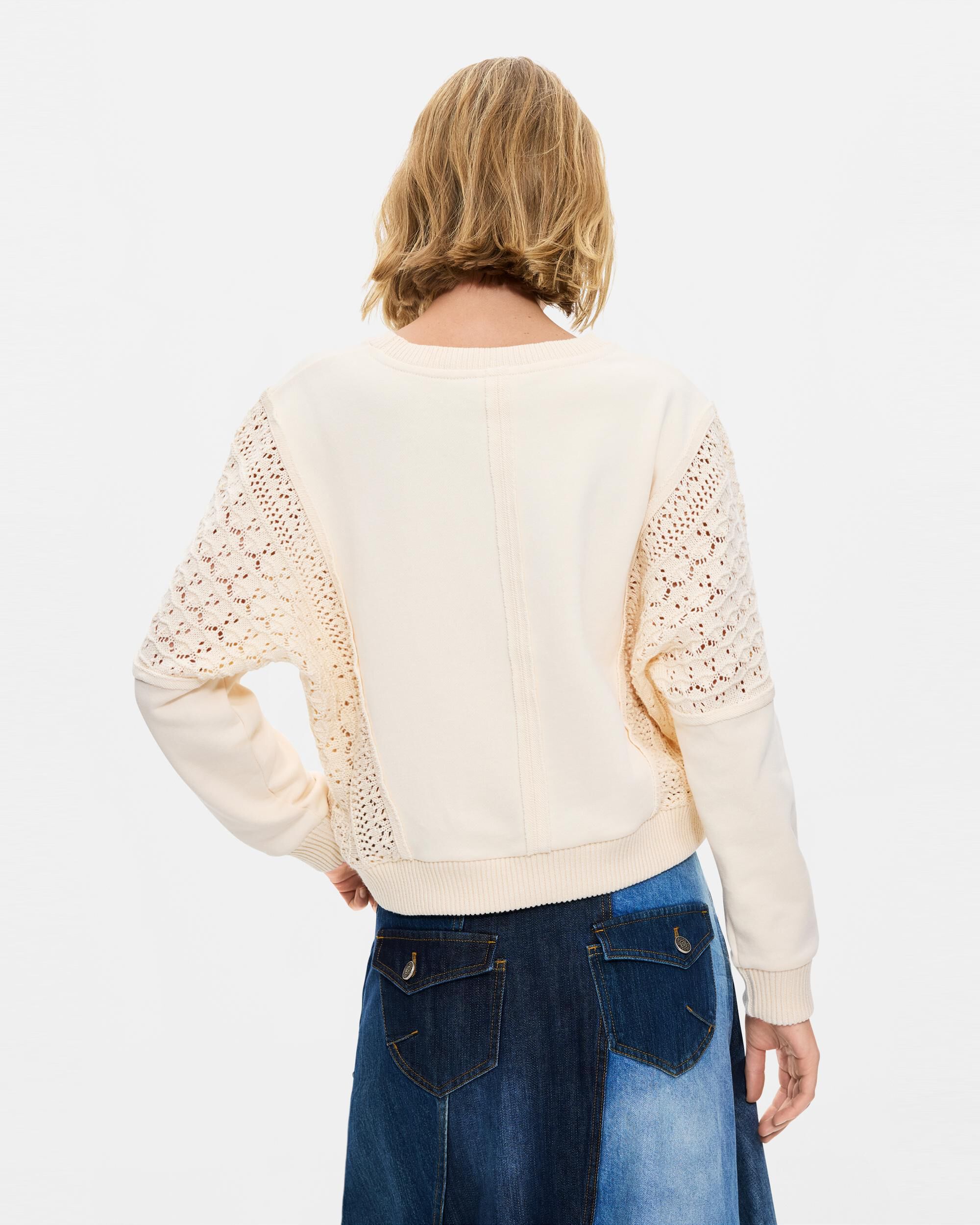 Jersey de mujer 100% algodón - Desigual - Blanco Blanco-3