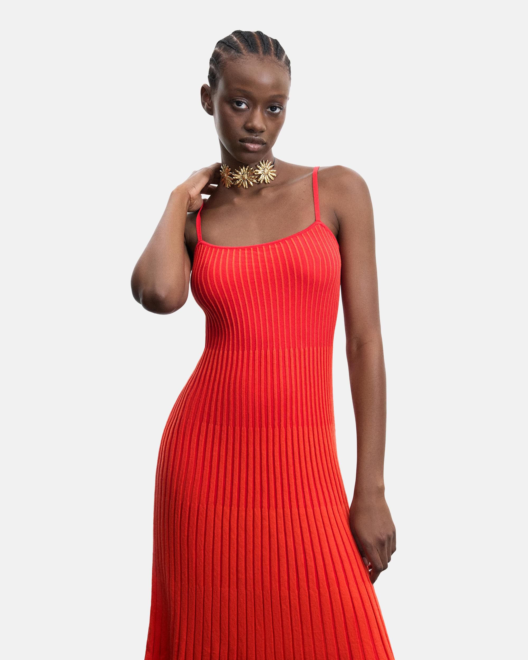 Vestido tirantes 100% algodón - Desigual - Rojo Rojo-2