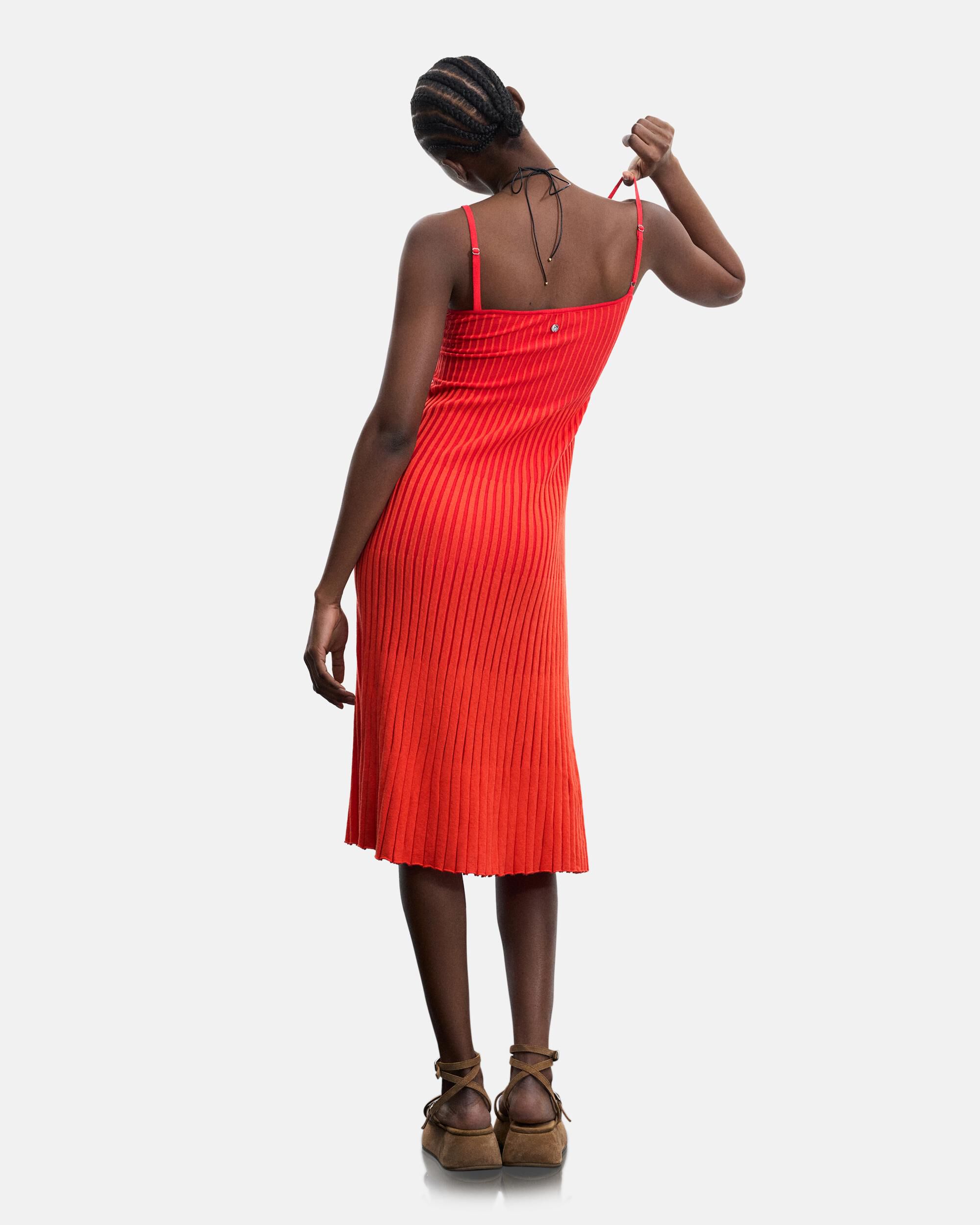 Vestido tirantes 100% algodón - Desigual - Rojo Rojo-3