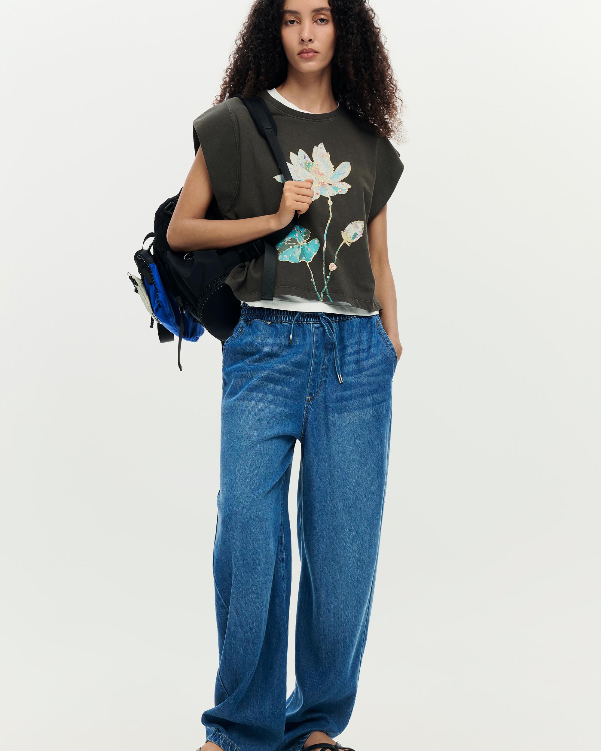 Camiseta de mujer estampada 100% algodón - Desigual - Negro Negro-2