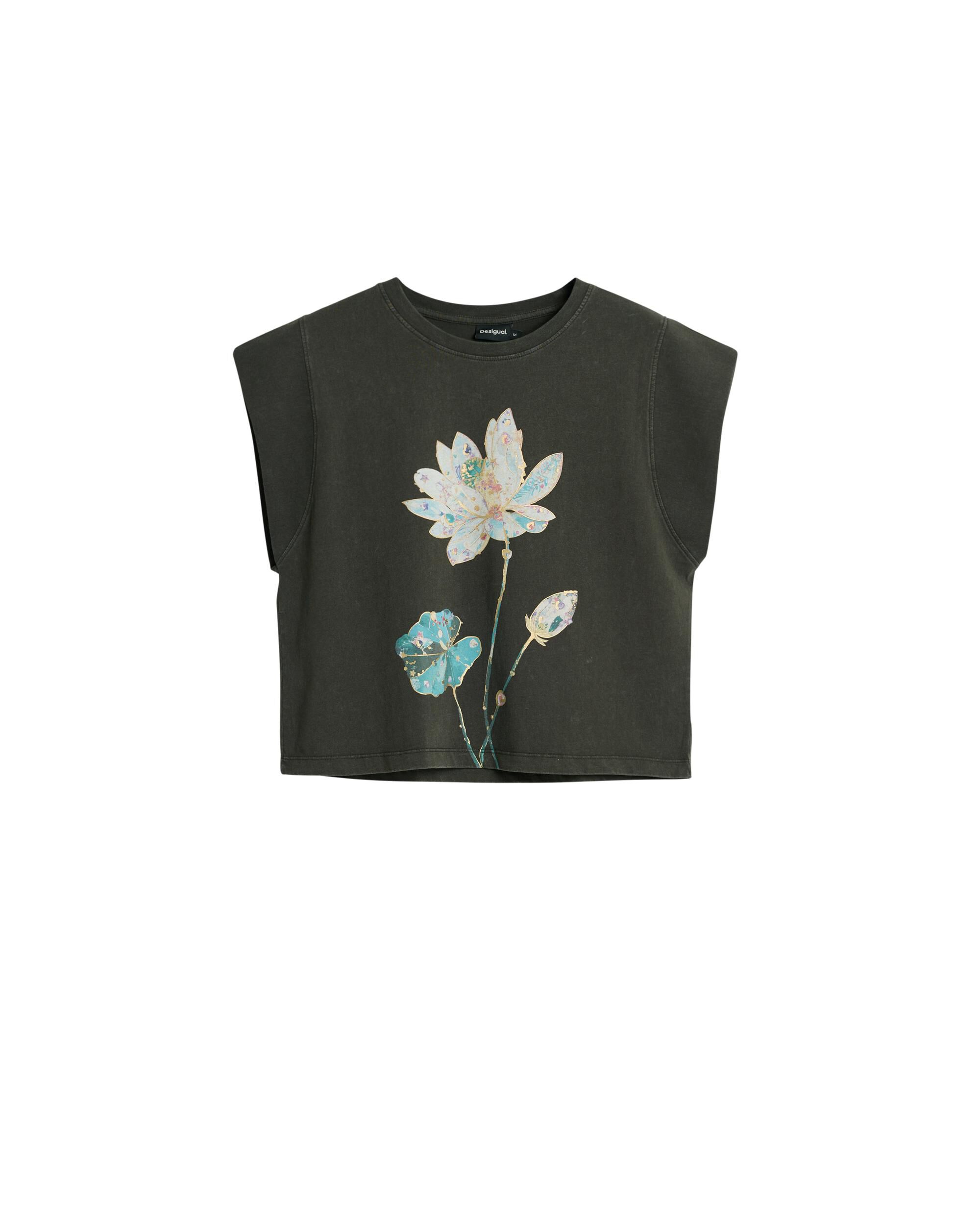 Camiseta de mujer estampada 100% algodón - Desigual - Negro Negro-4