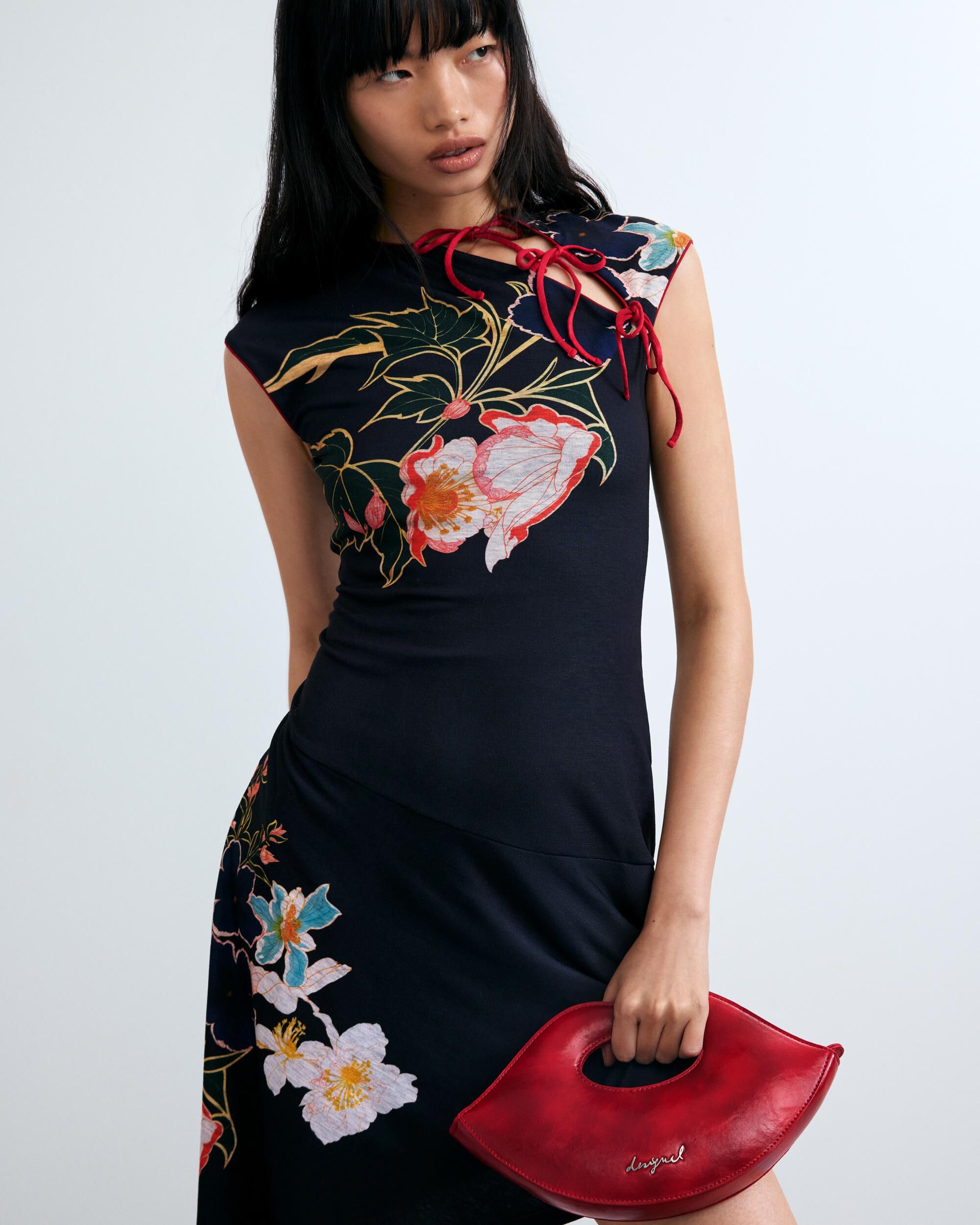 Vestido asimétrico oriental - Desigual - Negro Negro-2