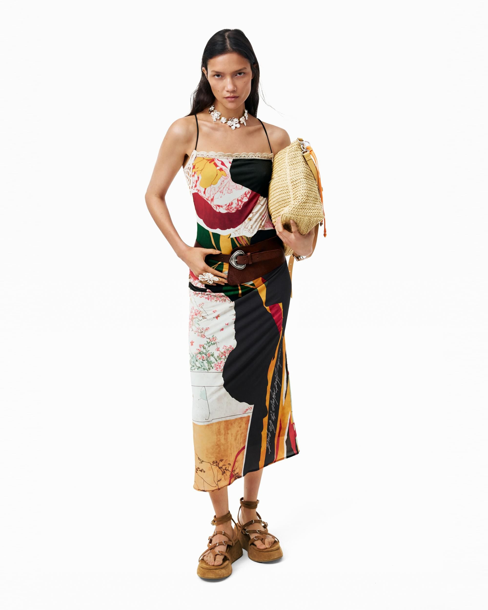 Vestido tirantes punto - Desigual - Negro Negro-1