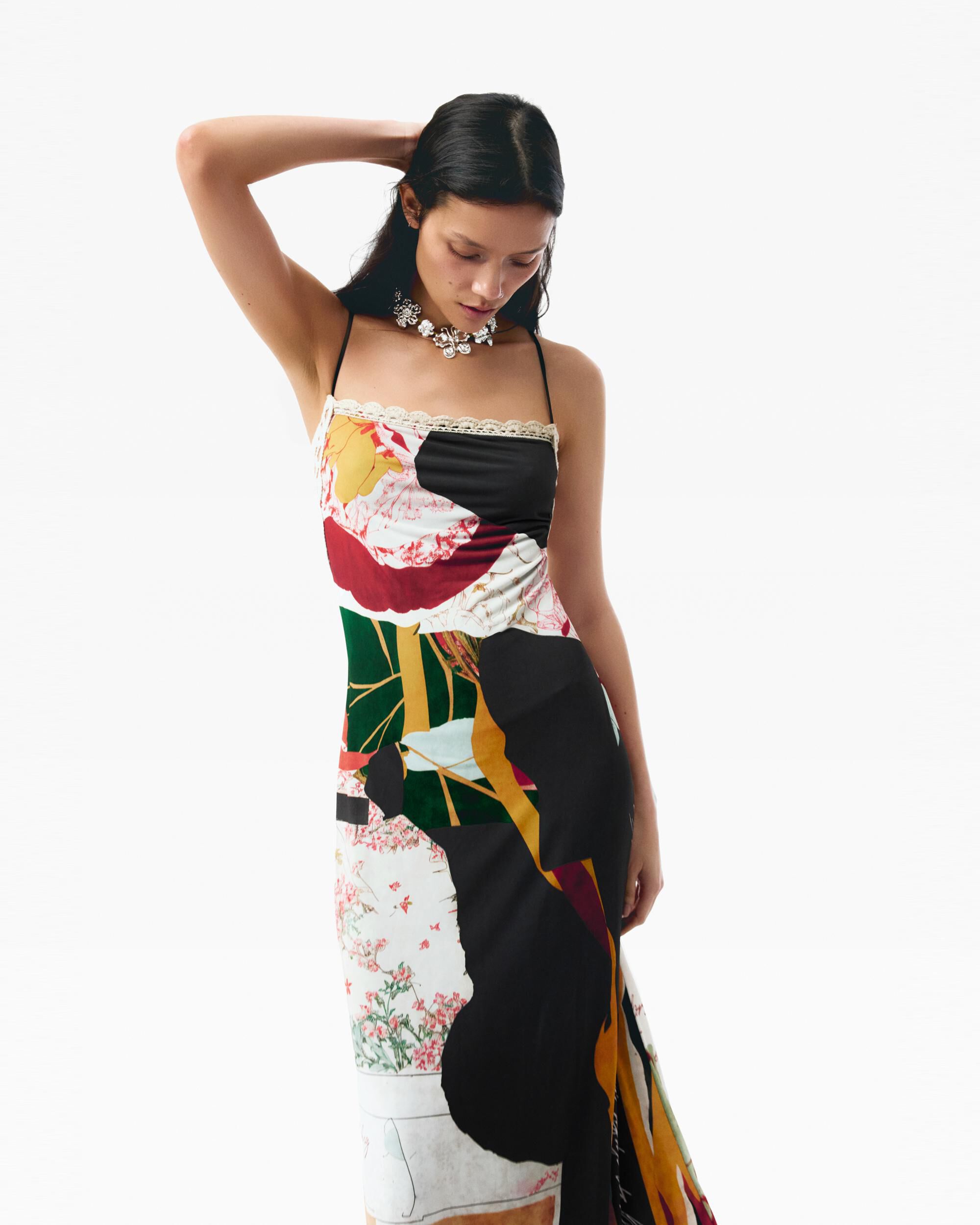 Vestido tirantes punto - Desigual - Negro Negro-2