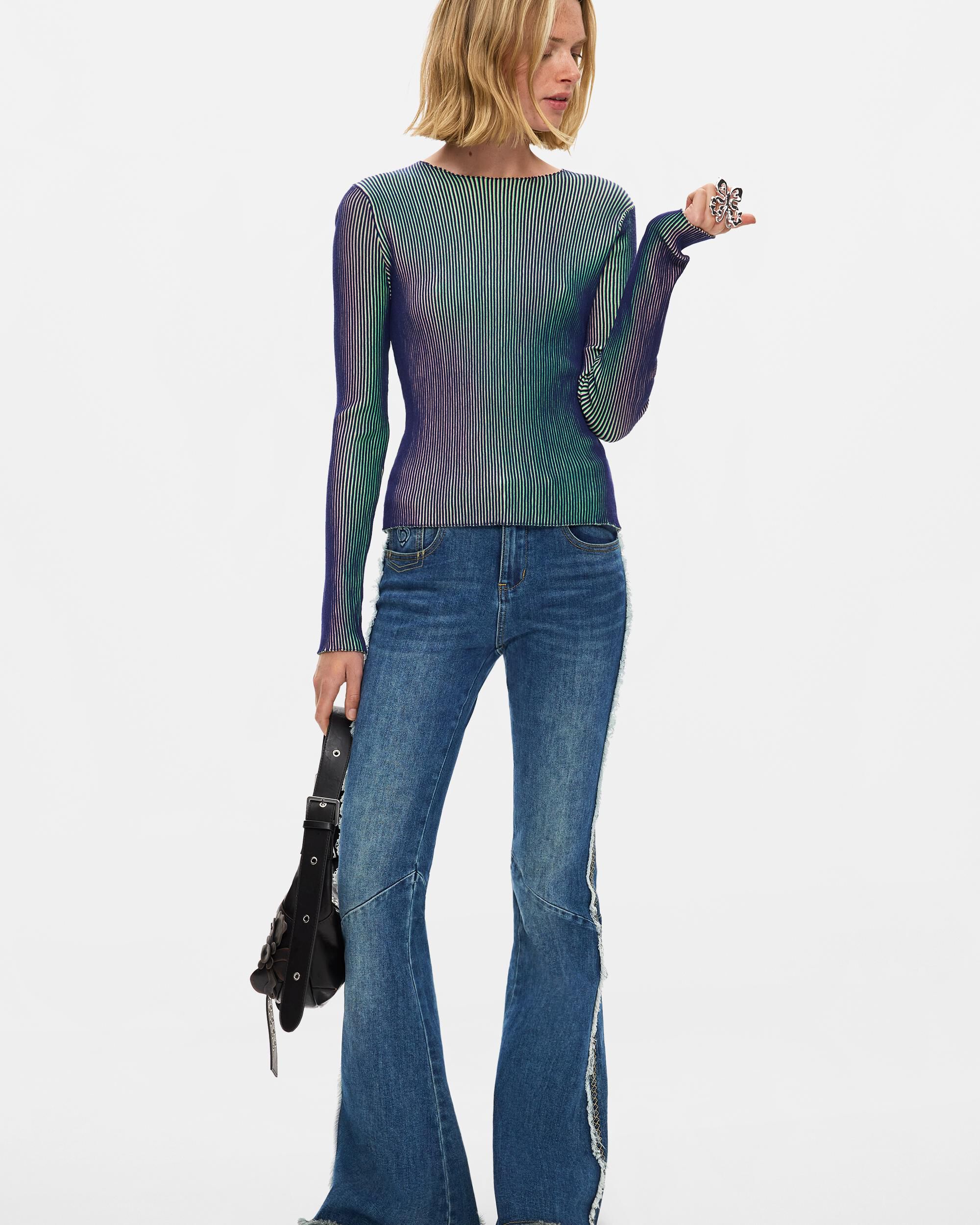 Jersey de mujer punto fino - Desigual - Azul Azul-2