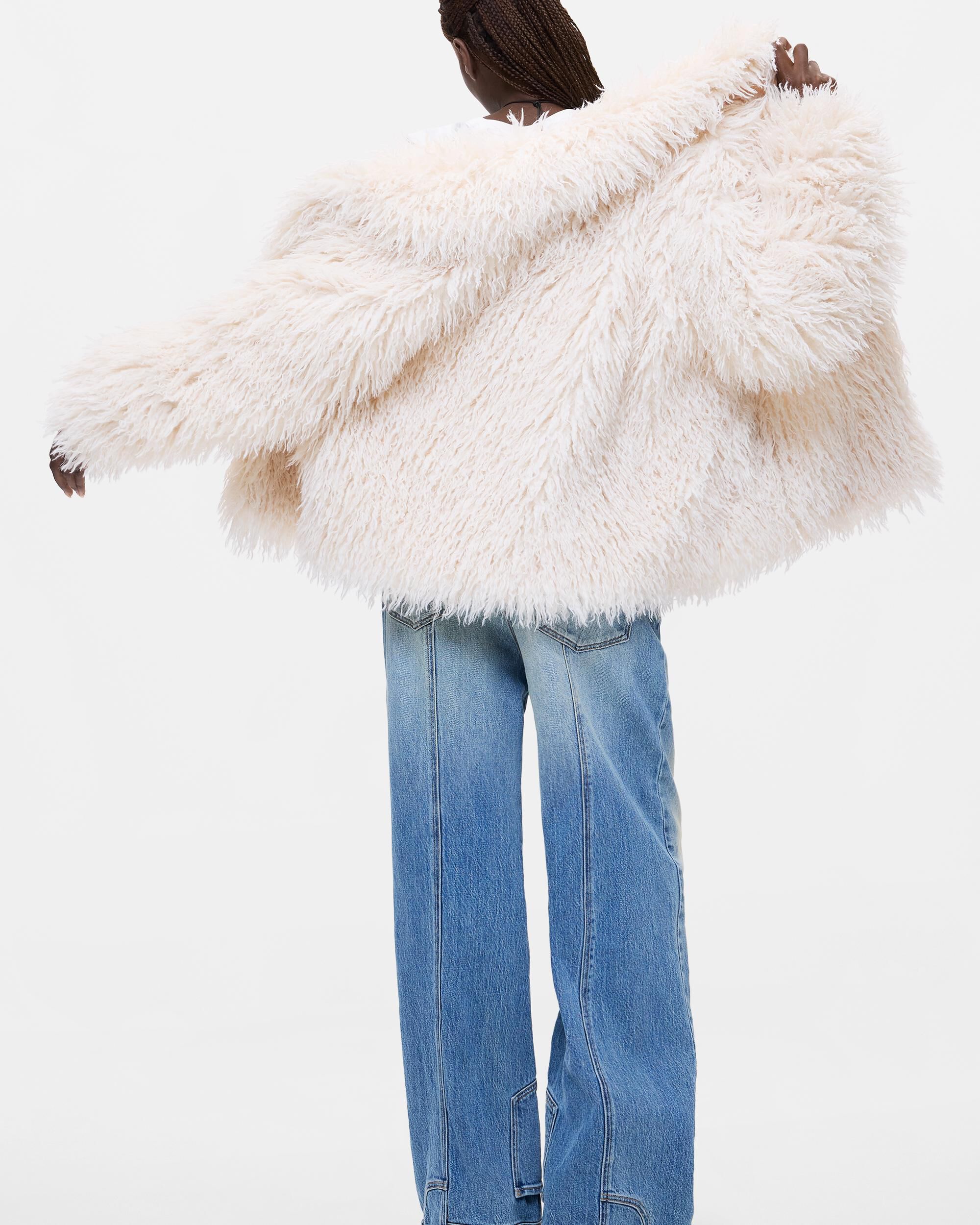 Abrigo de mujer pelo sintético - Desigual - Blanco Blanco-4