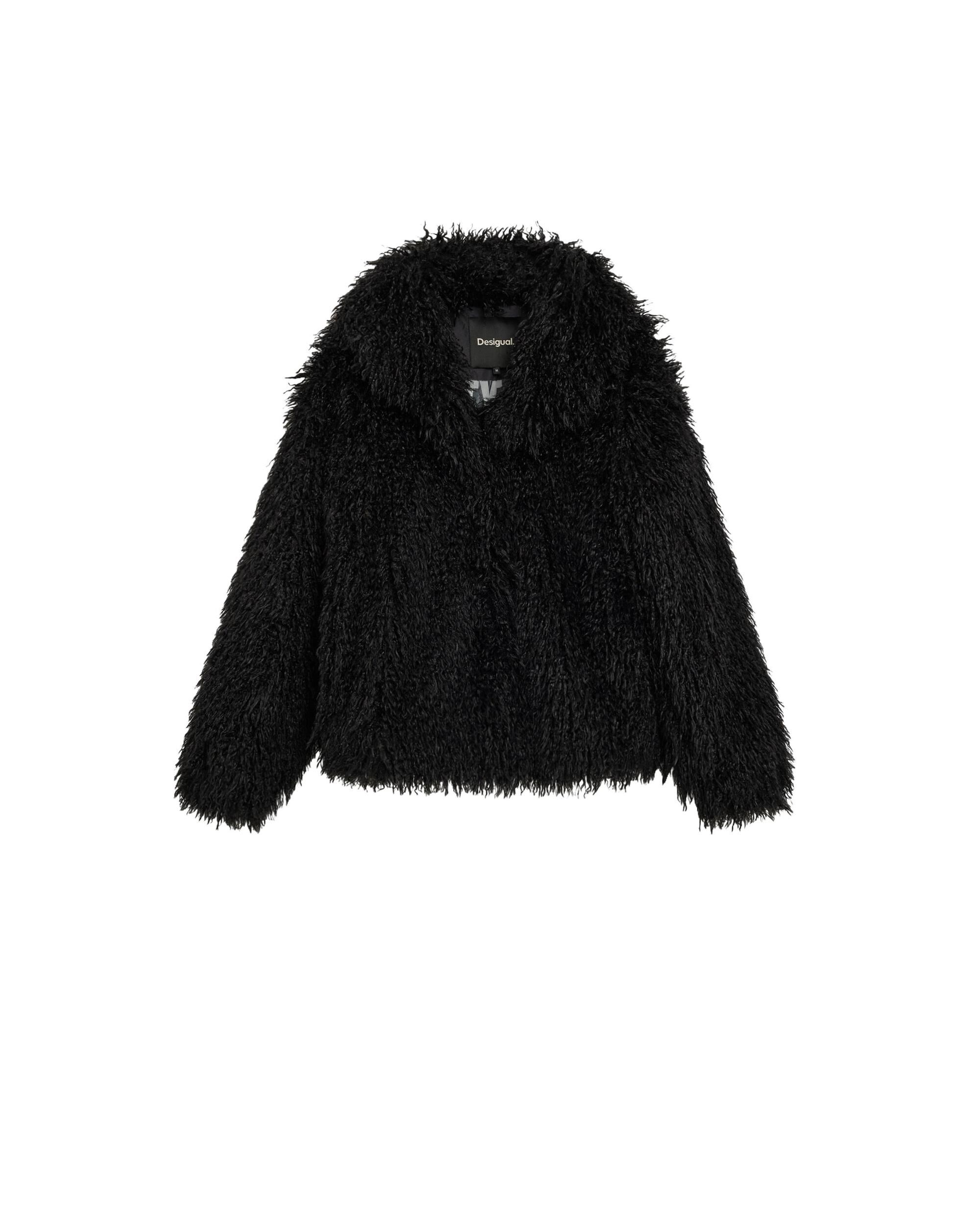 Abrigo de mujer pelo sintético - Desigual - Negro Negro-5