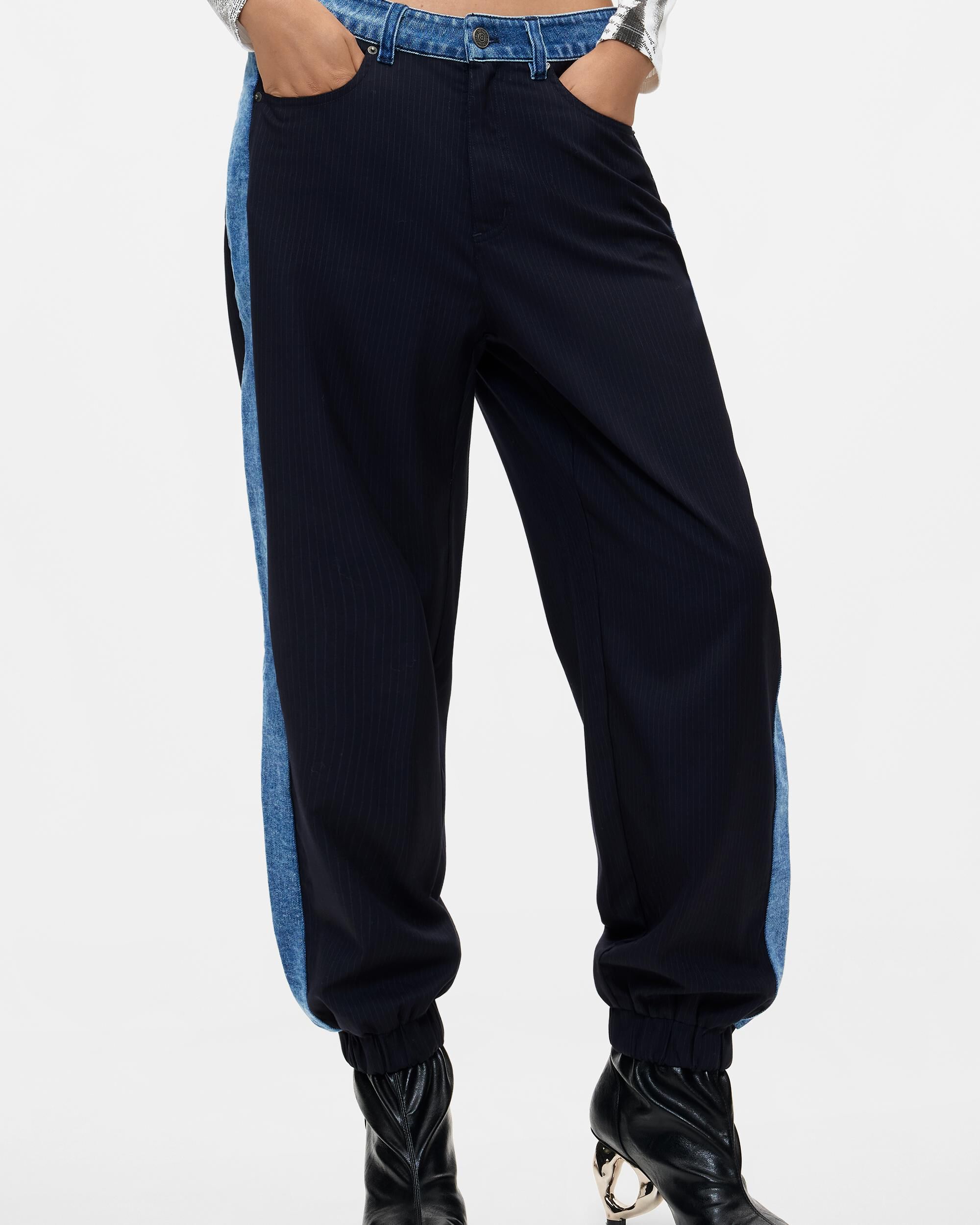 Pantalón de mujer jogger contraste - Desigual - Azul Azul-2