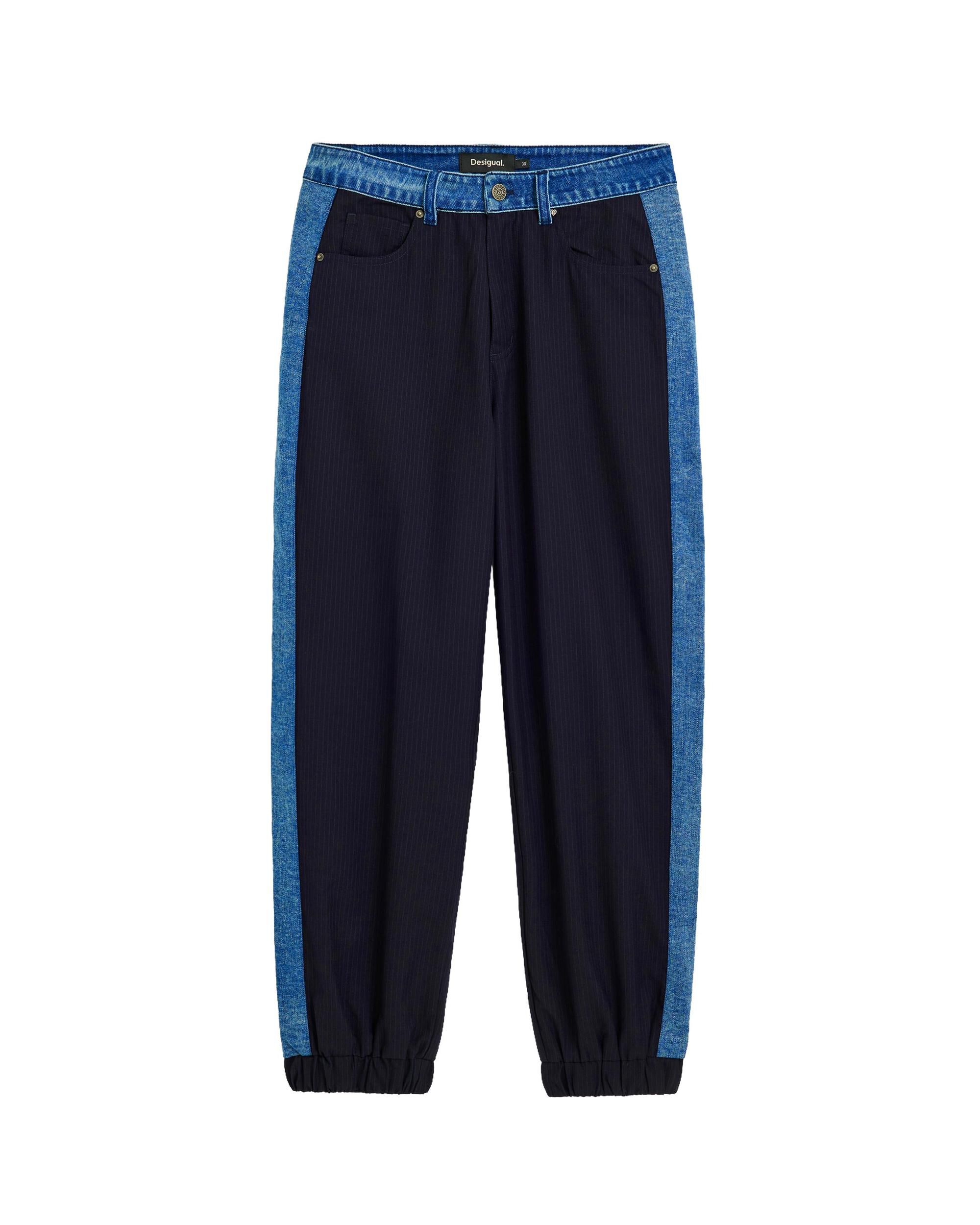 Pantalón de mujer jogger contraste - Desigual - Azul Azul-4