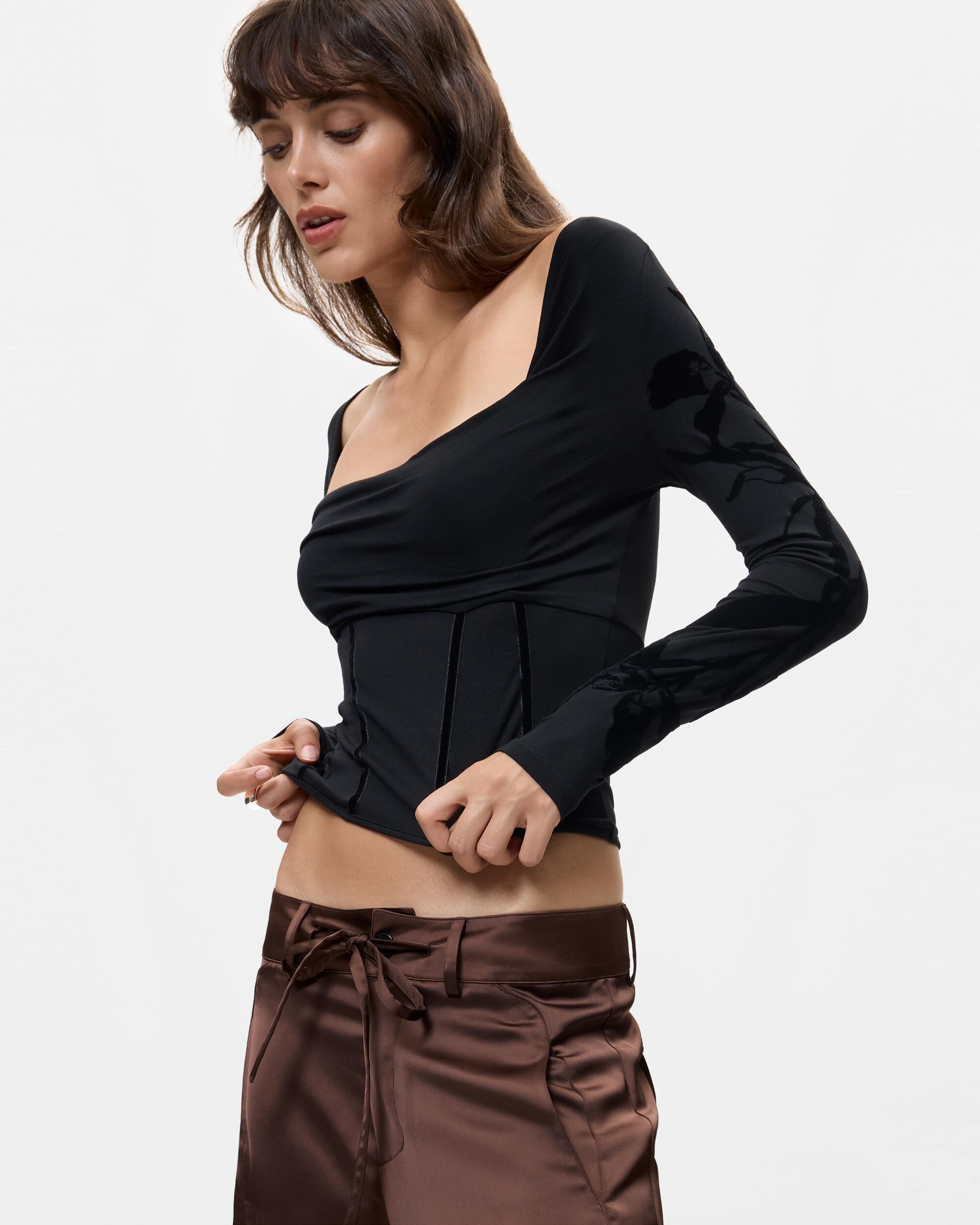 Pantalón de mujer cargo largo - Desigual - Marrón Marrón-4