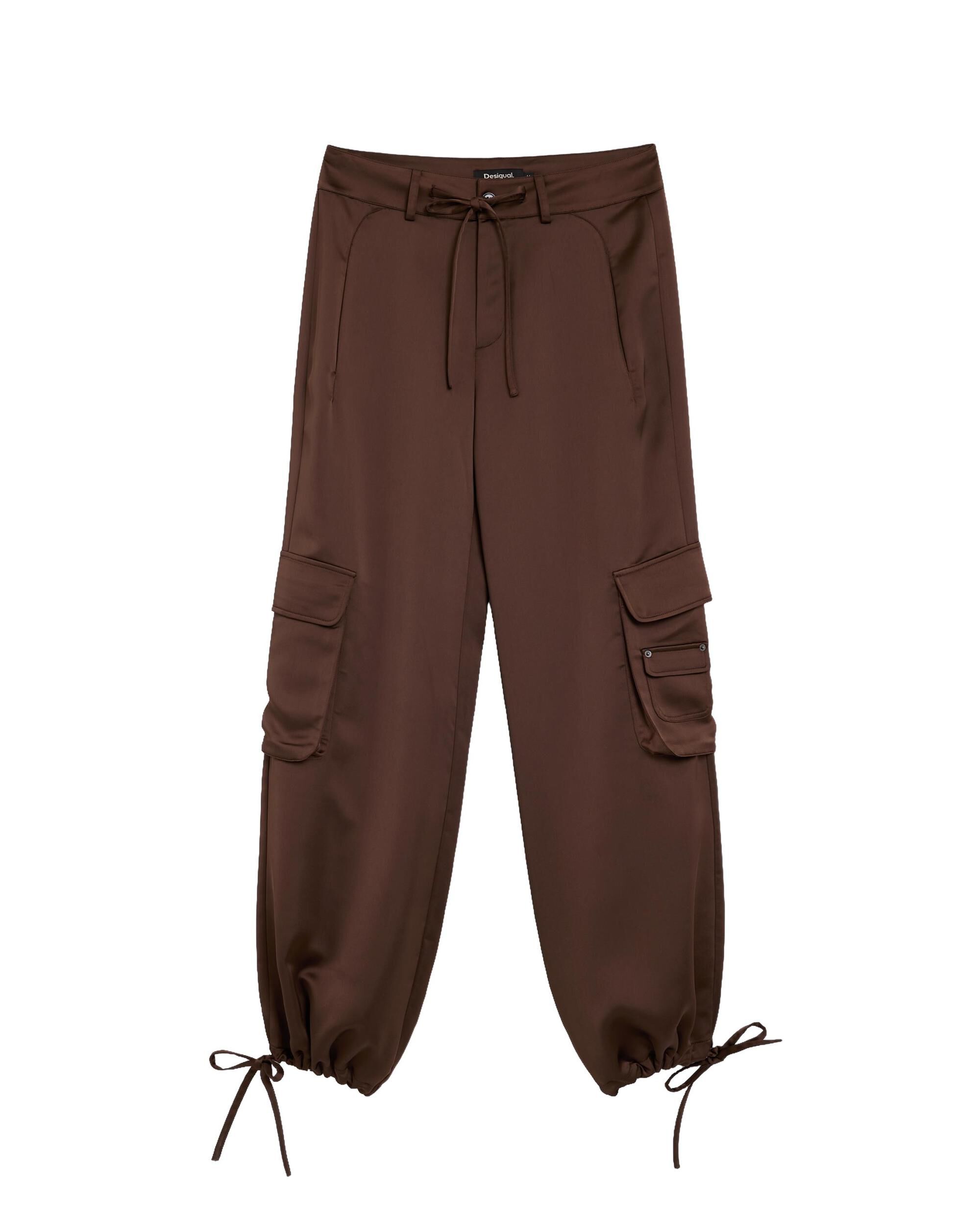 Pantalón de mujer cargo largo - Desigual - Marrón Marrón-5