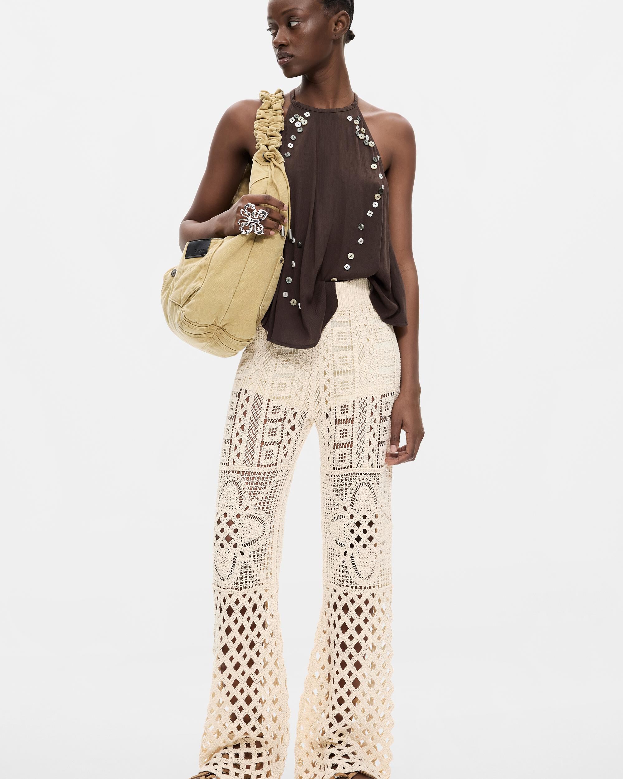 Desigual - Pantalón de mujer punto 100% algodón.