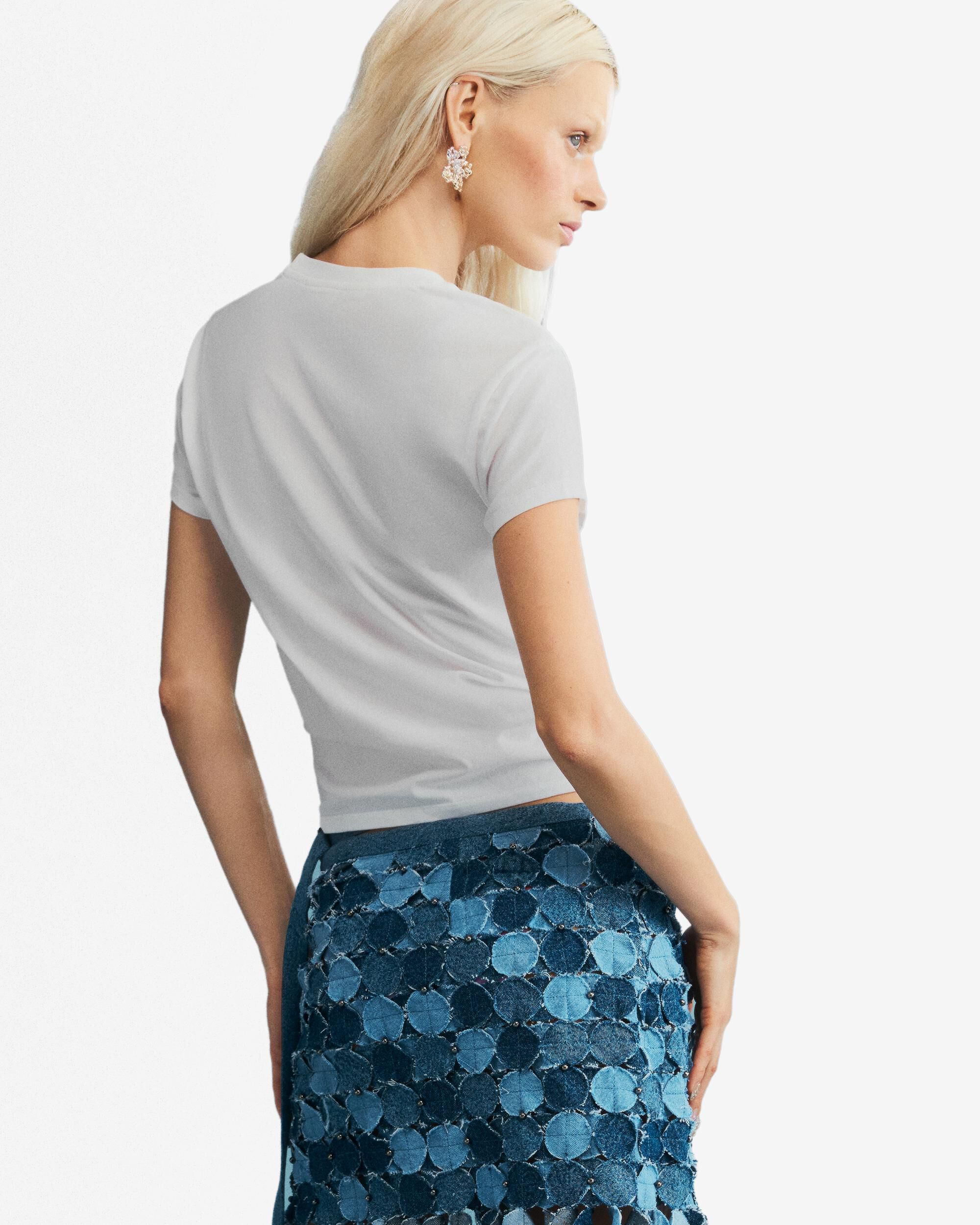 Camiseta de mujer algodón estampada - Desigual - Blanco Blanco-3