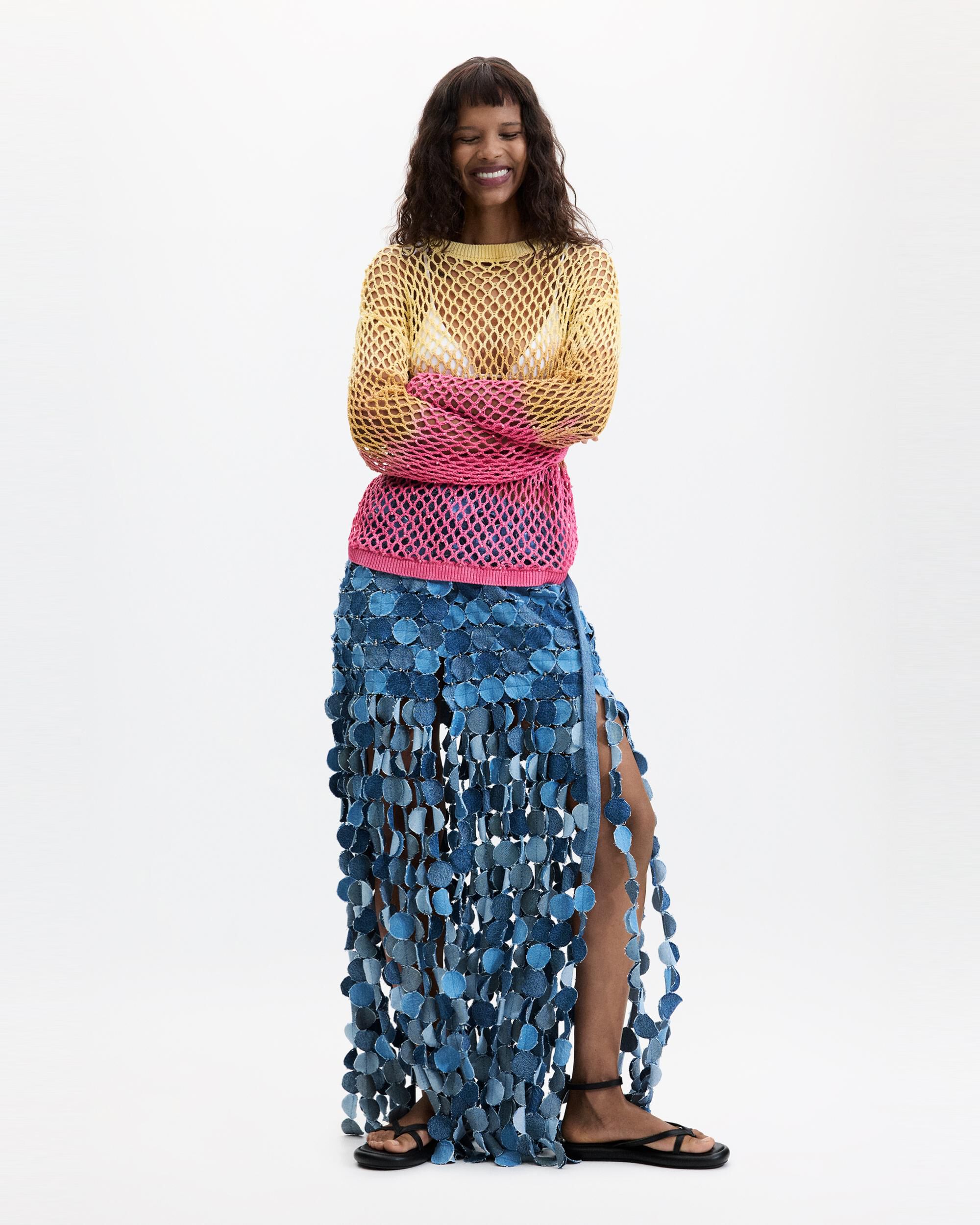 Jersey de mujer crochet calado - Desigual - Multicolor Multicolor-2