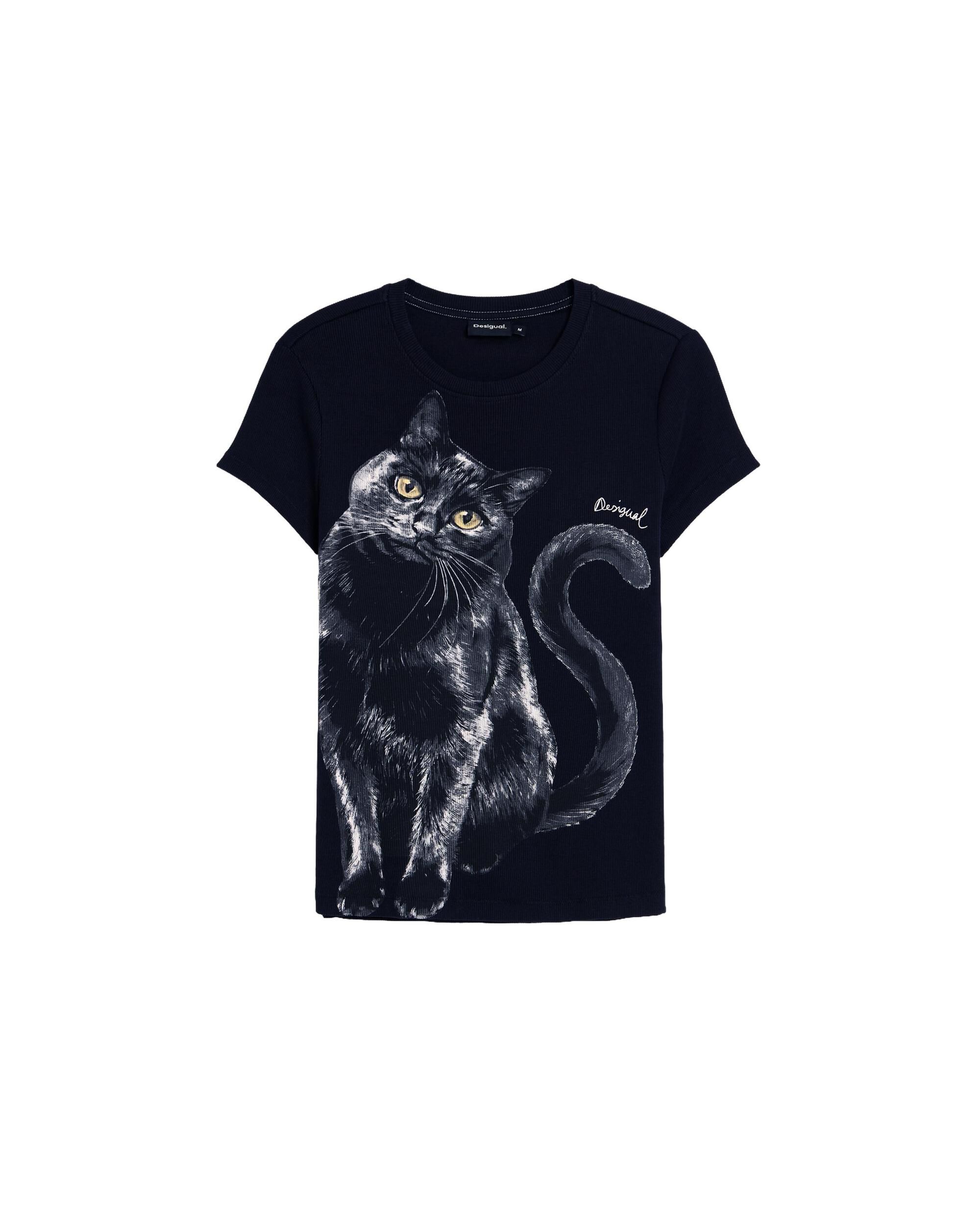 Camiseta de mujer estampada 100% algodón - Desigual - Negro Negro-4