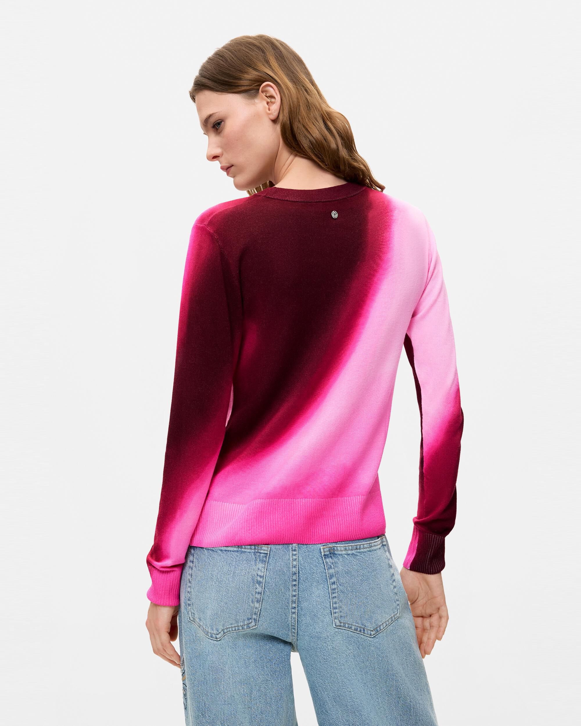 Jersey de mujer punto fino degradado - Desigual - Rojo Rojo-3