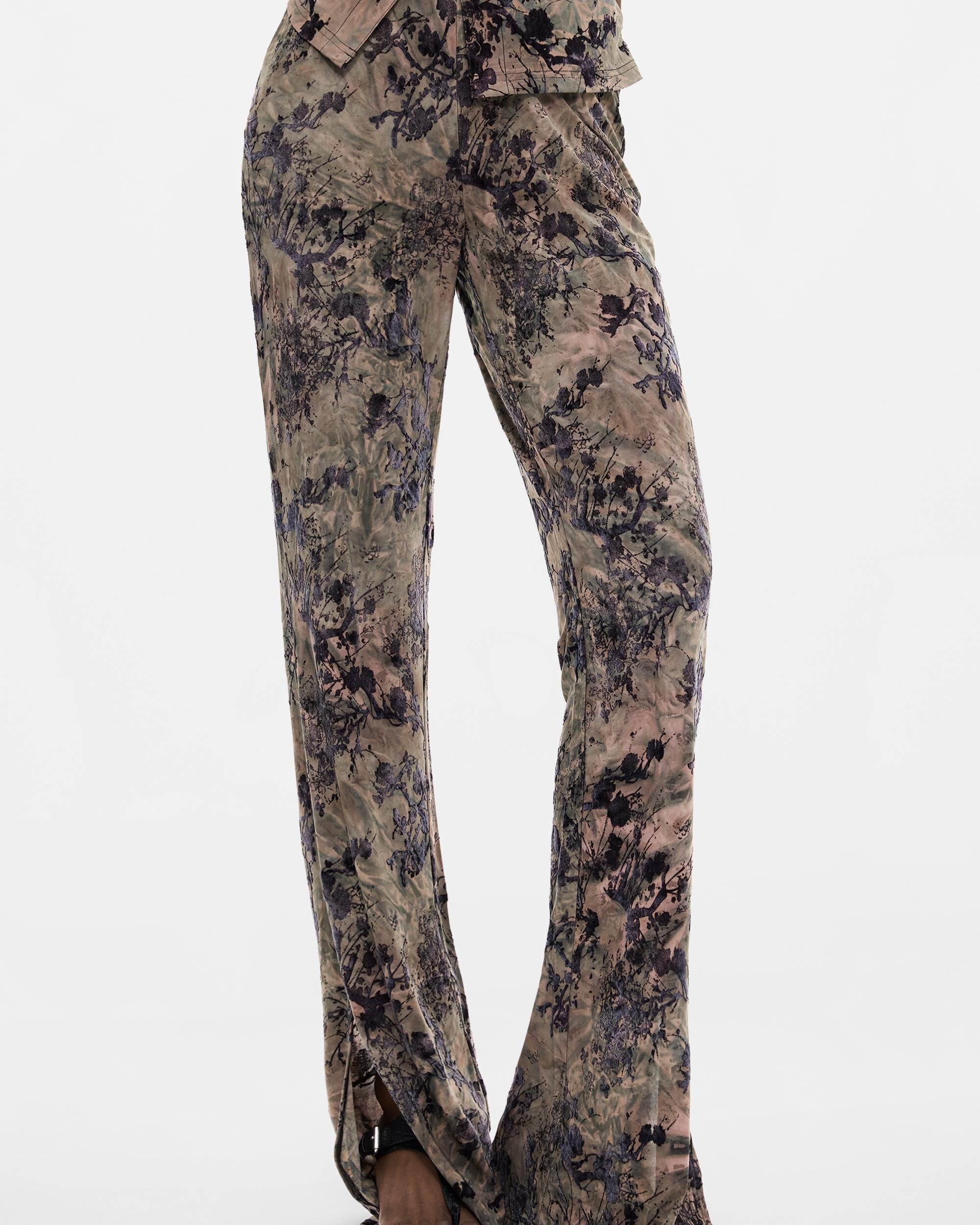 Pantalón de mujer largo flocado - Desigual - Negro Negro-3