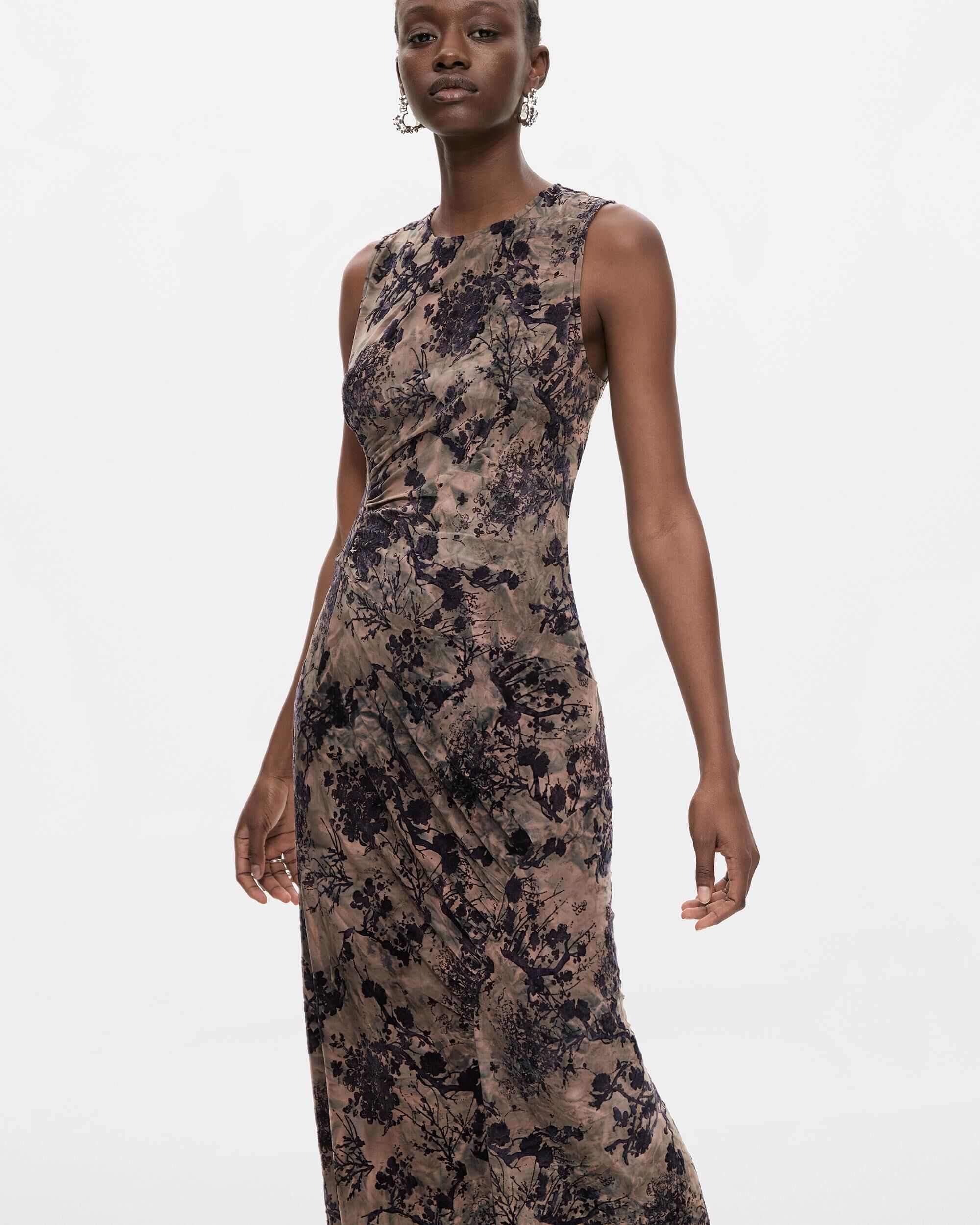 Vestido largo flocado - Desigual - Negro Negro-2