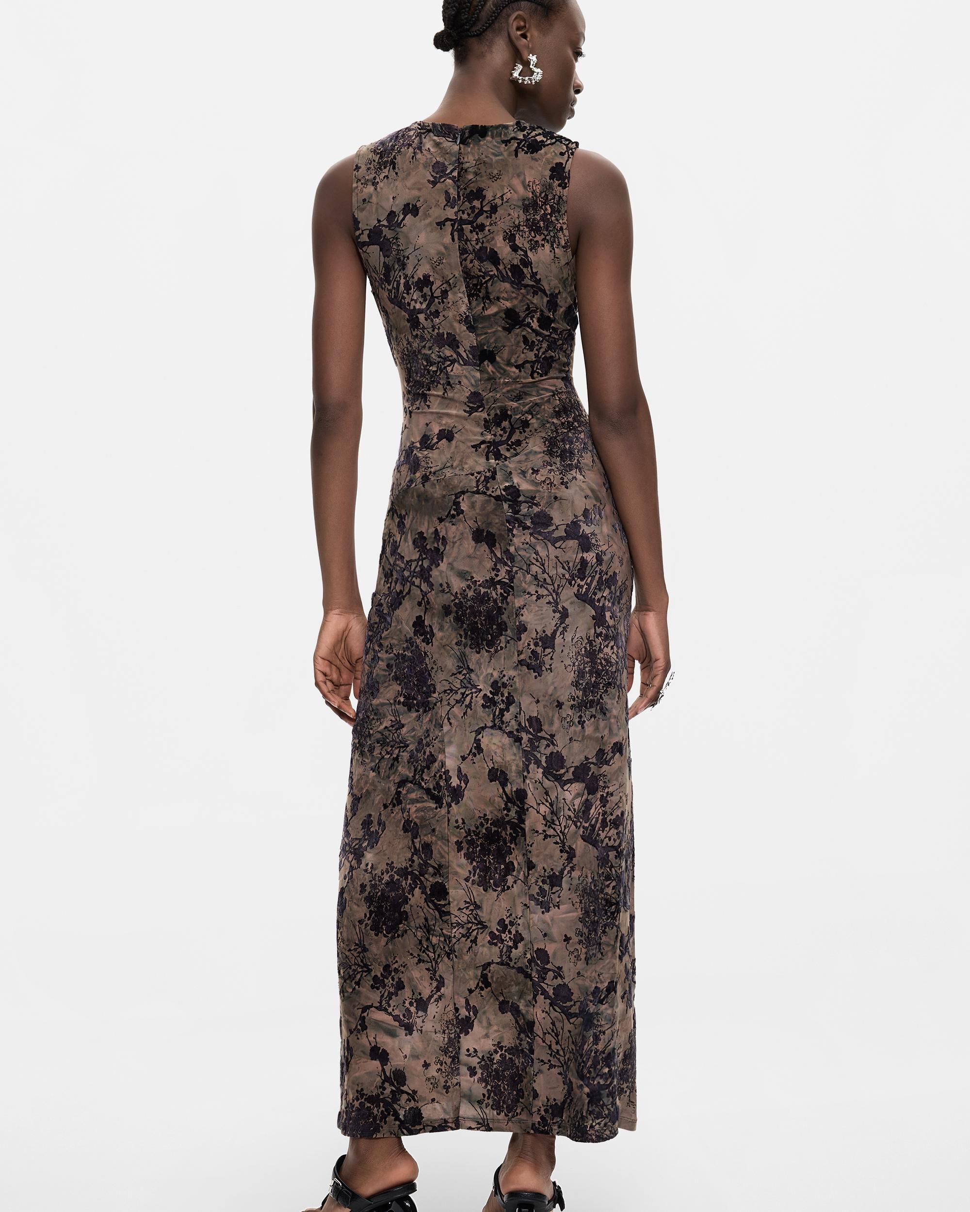 Vestido largo flocado - Desigual - Negro Negro-3