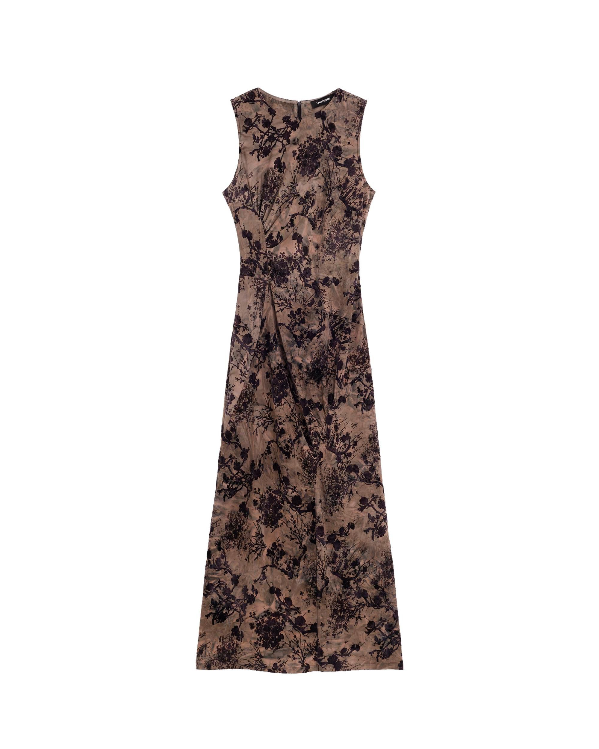 Vestido largo flocado - Desigual - Negro Negro-4