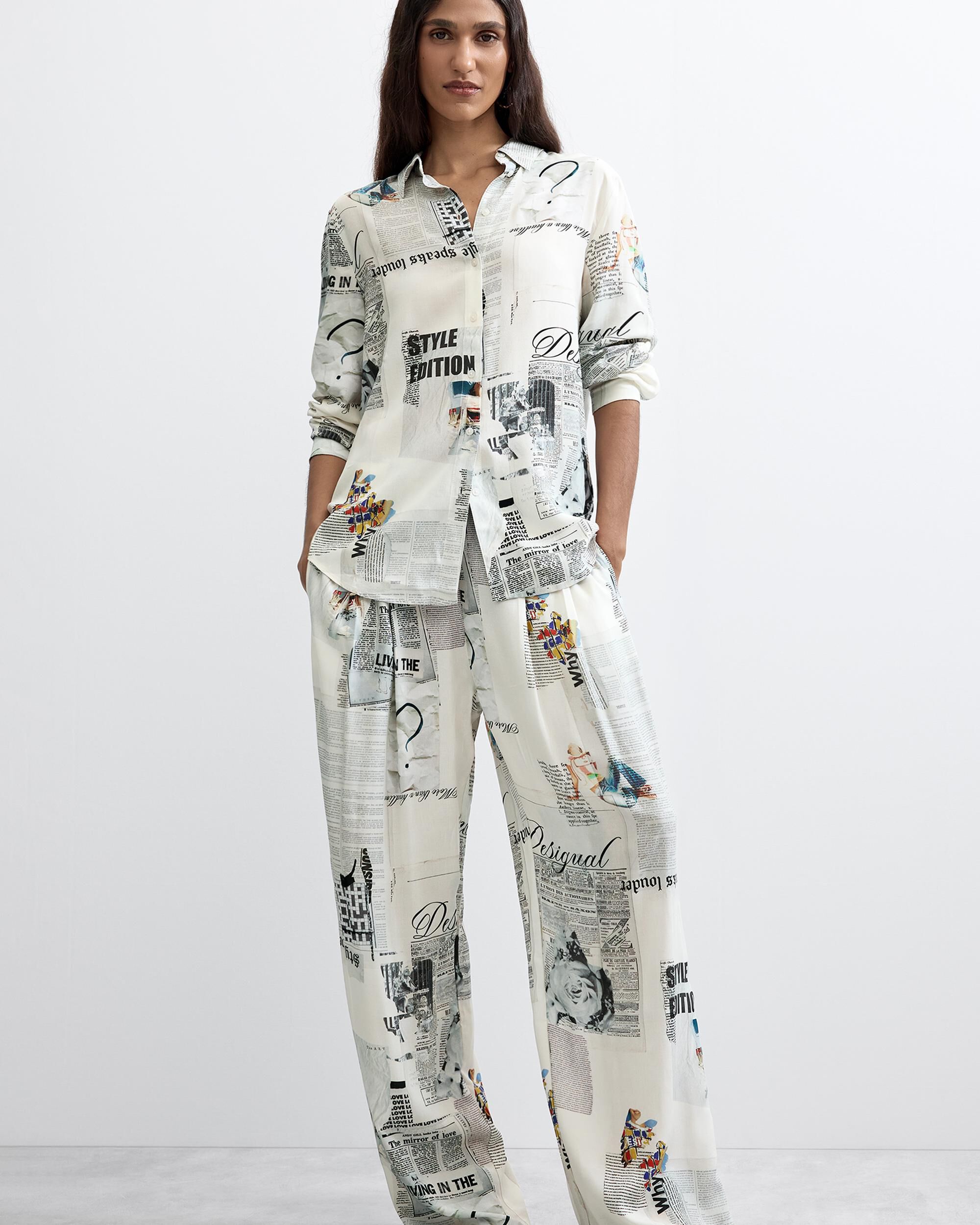 Camisa de mujer estampada - Desigual - Blanco Blanco-2