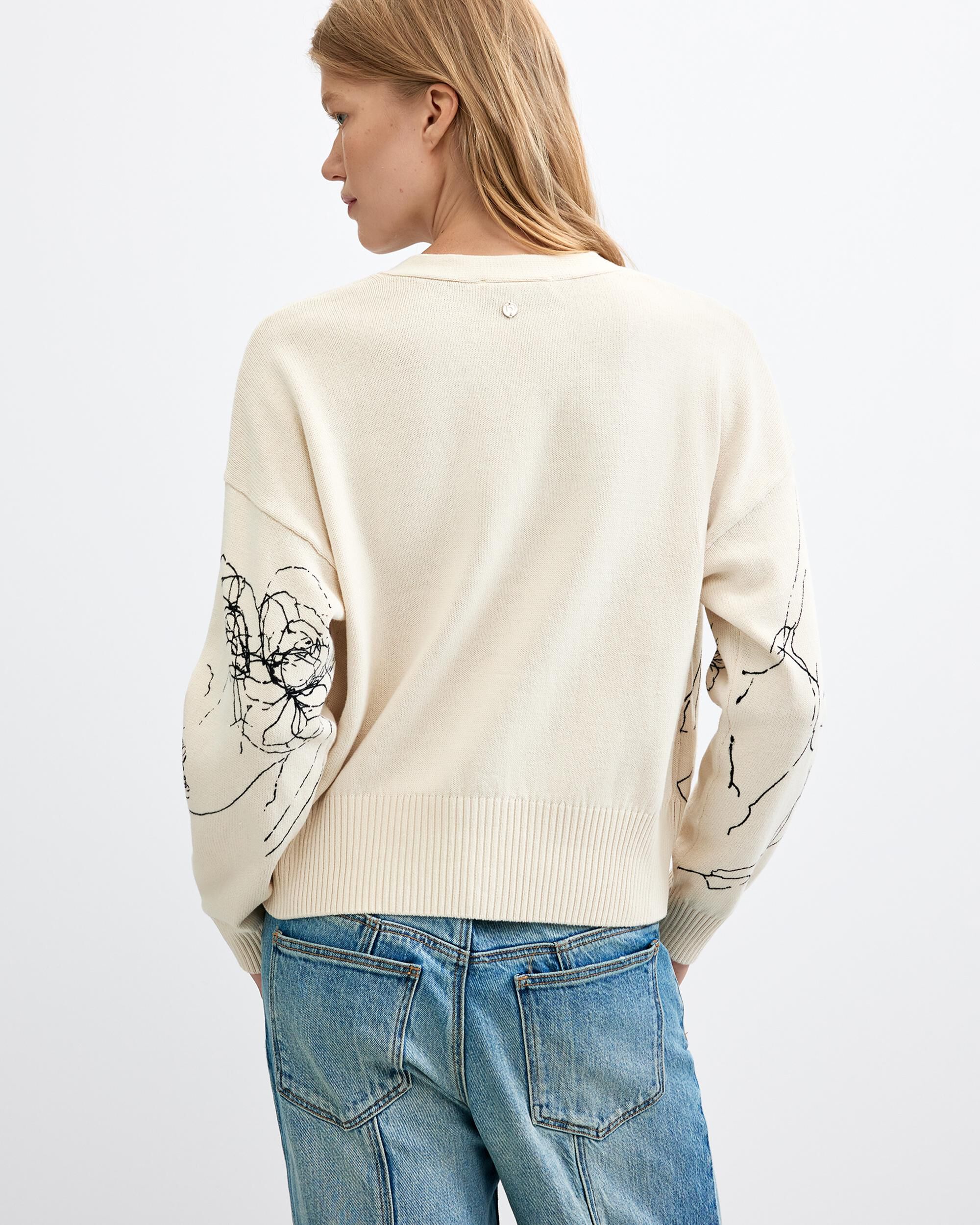 Jersey de mujer estampado flores - Desigual - Blanco Blanco-3