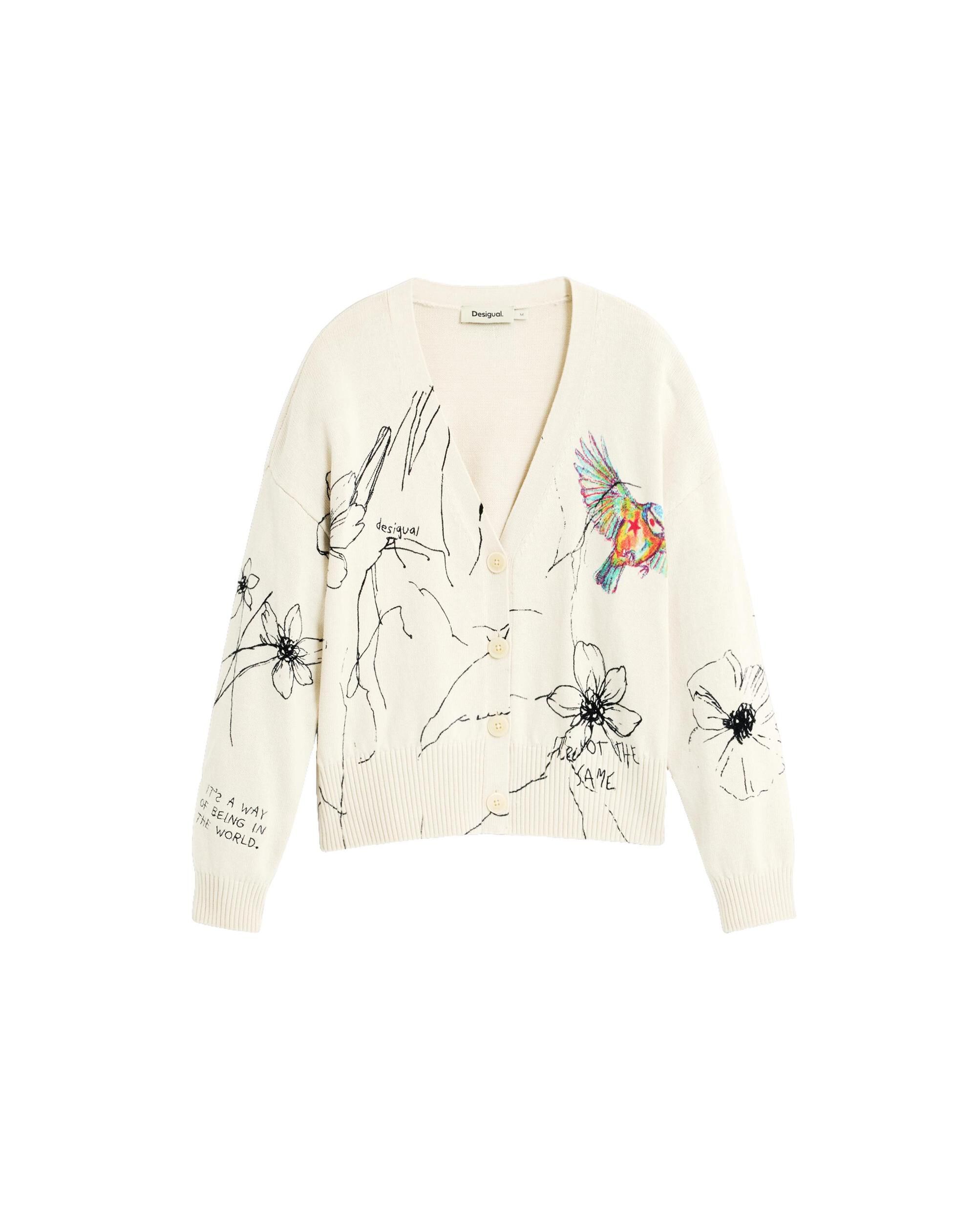 Jersey de mujer estampado flores - Desigual - Blanco Blanco-4