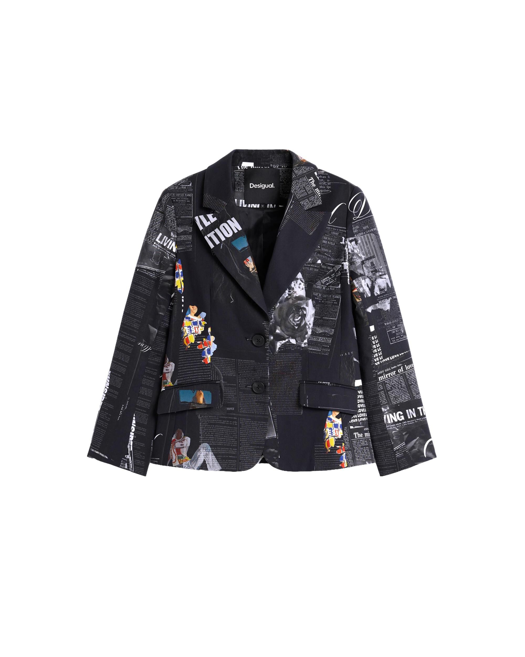 Americana de mujer estampada patchwork - Desigual - Negro Negro-5
