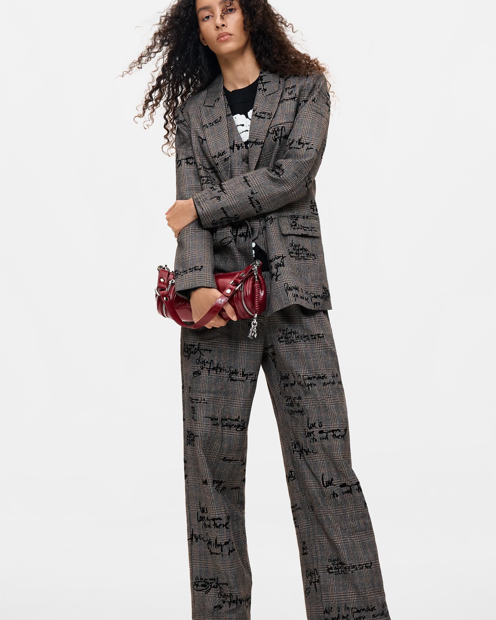 Abrigo de mujer cuadros texturizado - Desigual - Negro Negro-1