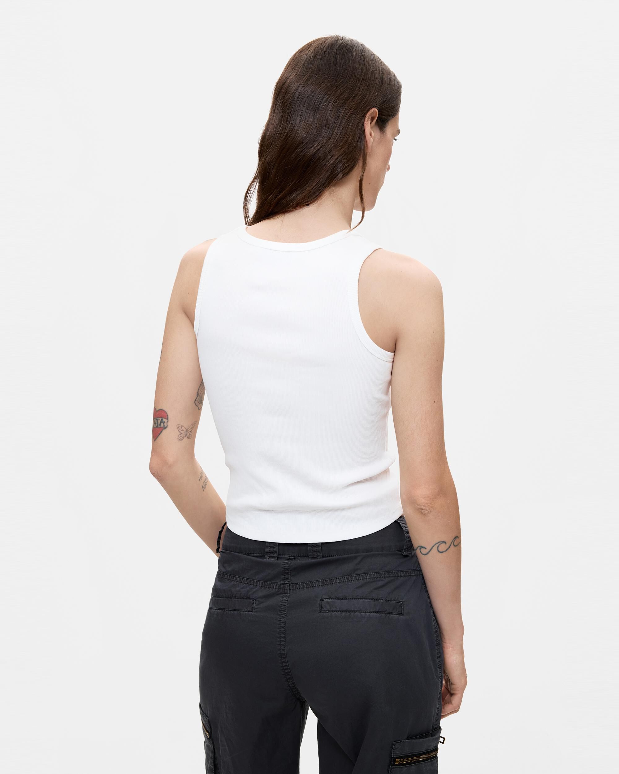 Camiseta de mujer sin mangas 100% algodón - Desigual - Blanco Blanco-3