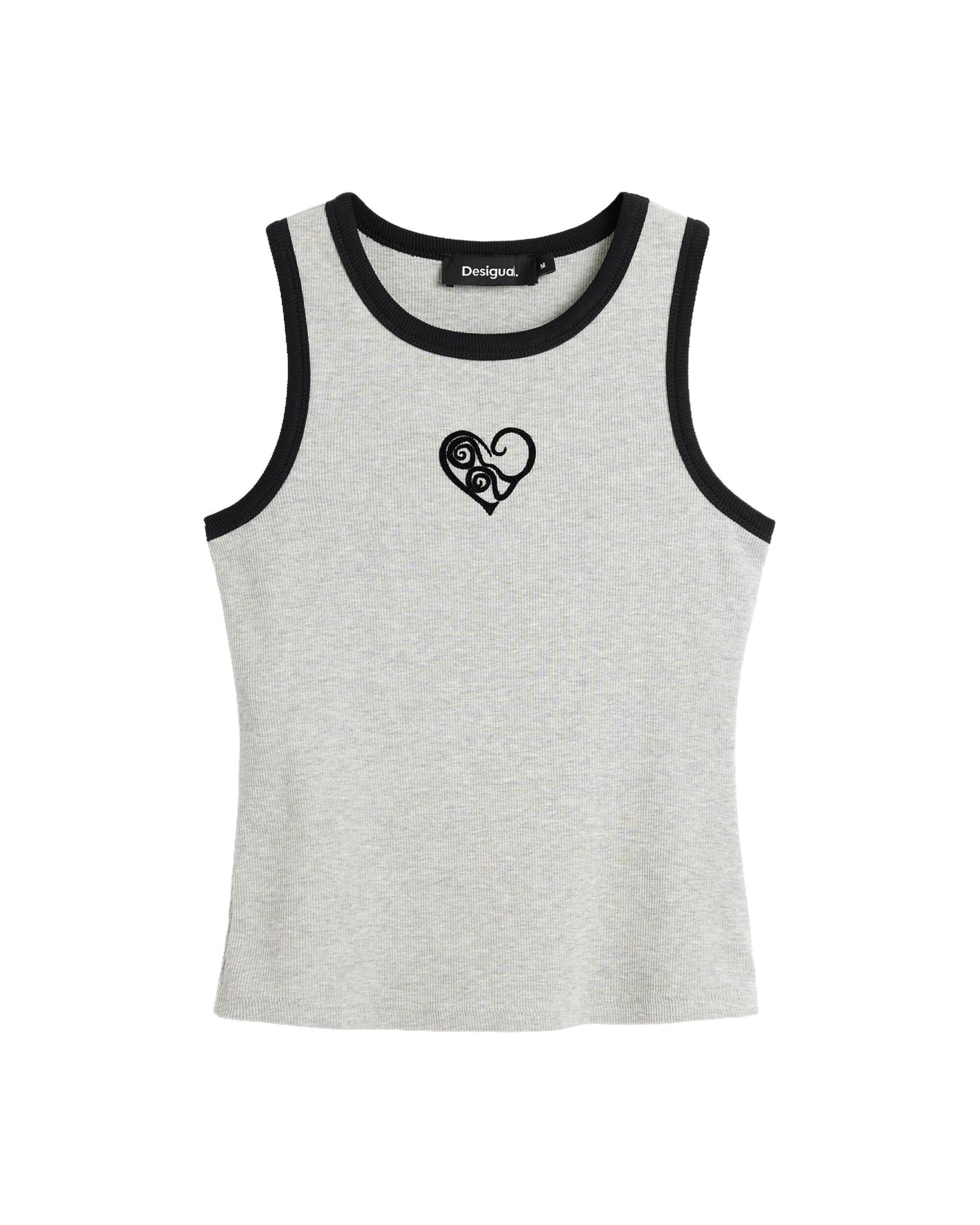Camiseta de mujer sin mangas 100% algodón - Desigual - Gris Gris-4