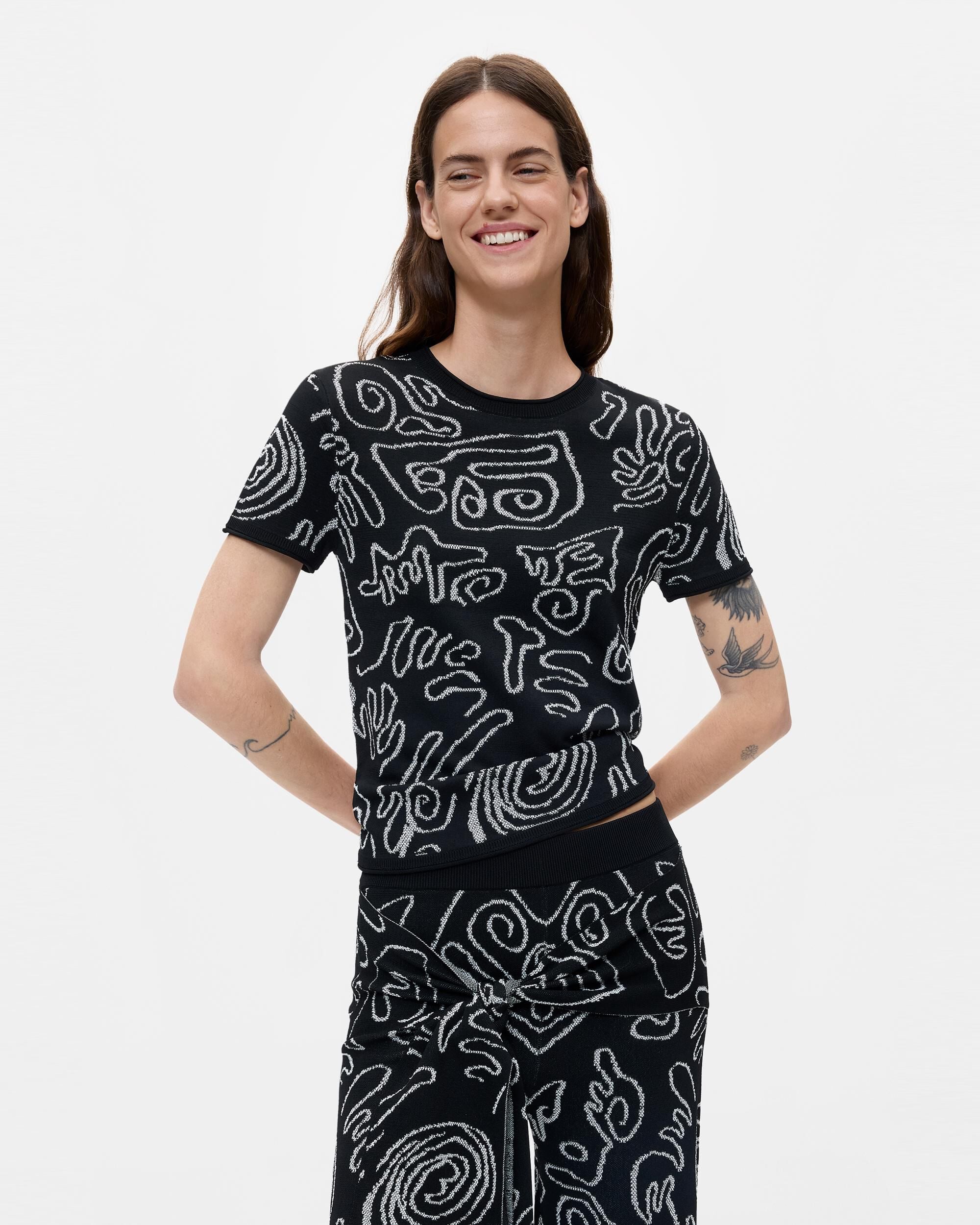 Camiseta de mujer punto jacquard - Desigual - Negro Negro-1