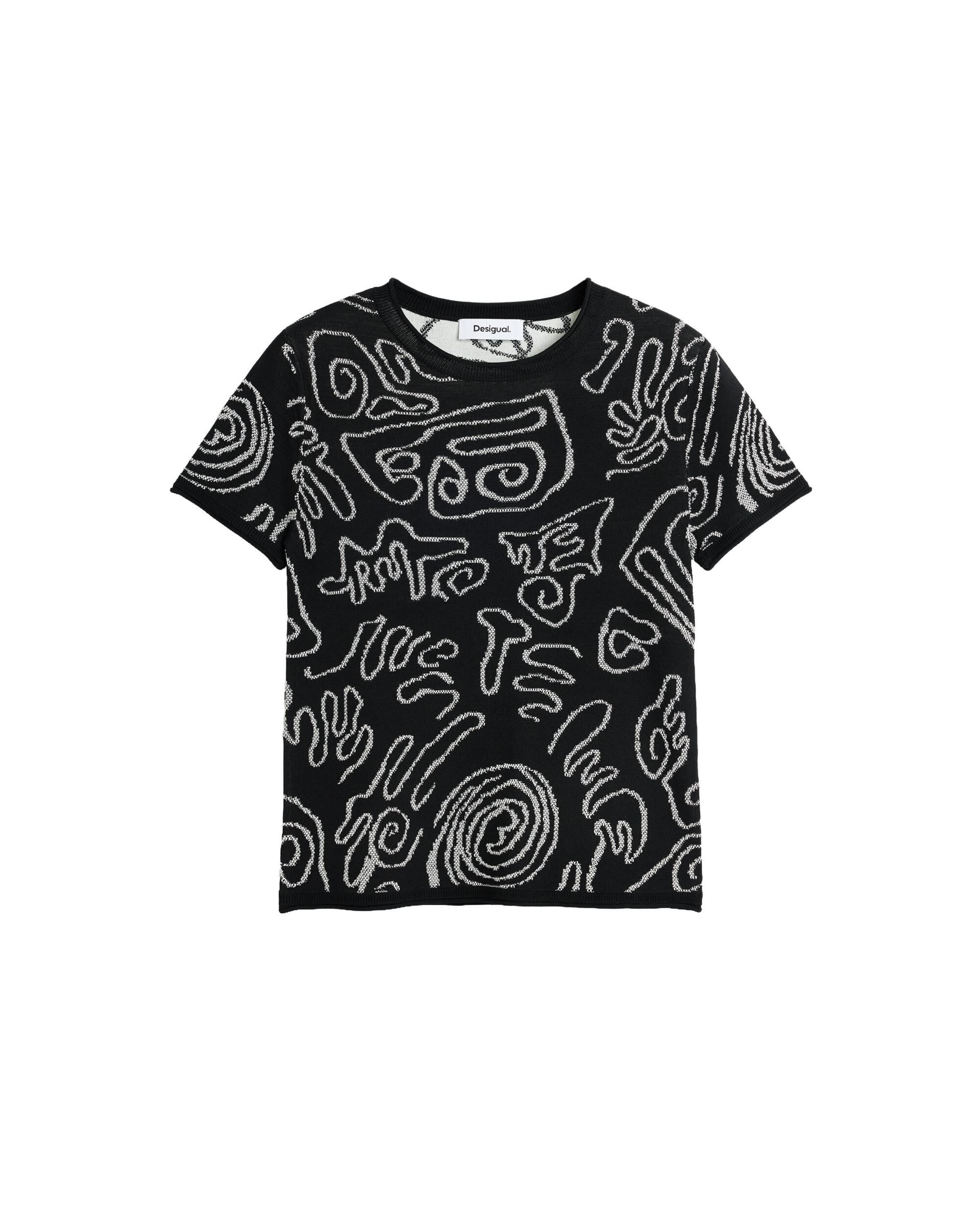 Camiseta de mujer punto jacquard - Desigual - Negro Negro-4