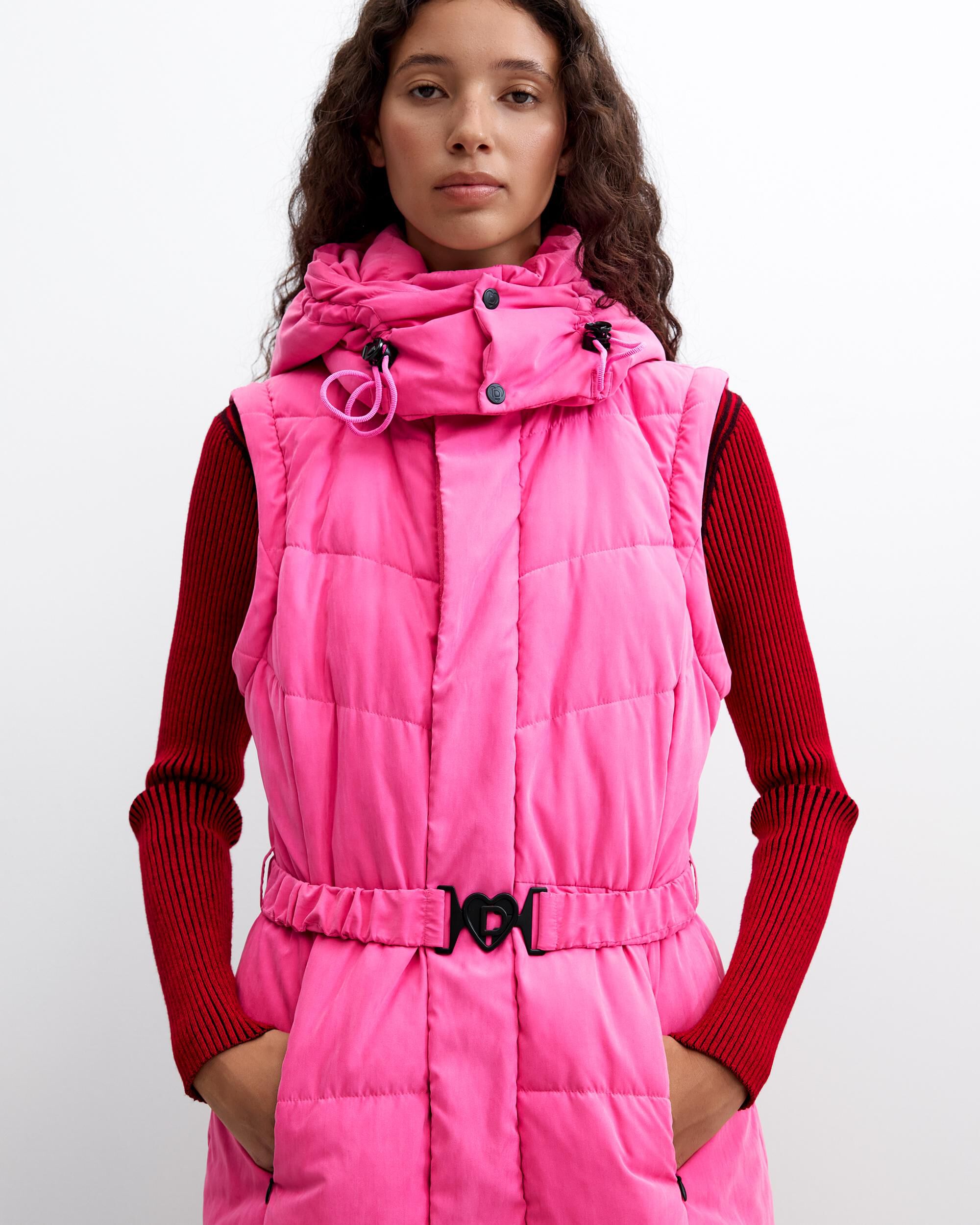 Abrigo de mujer acolchado desmontable - Desigual - Rojo Rojo-2