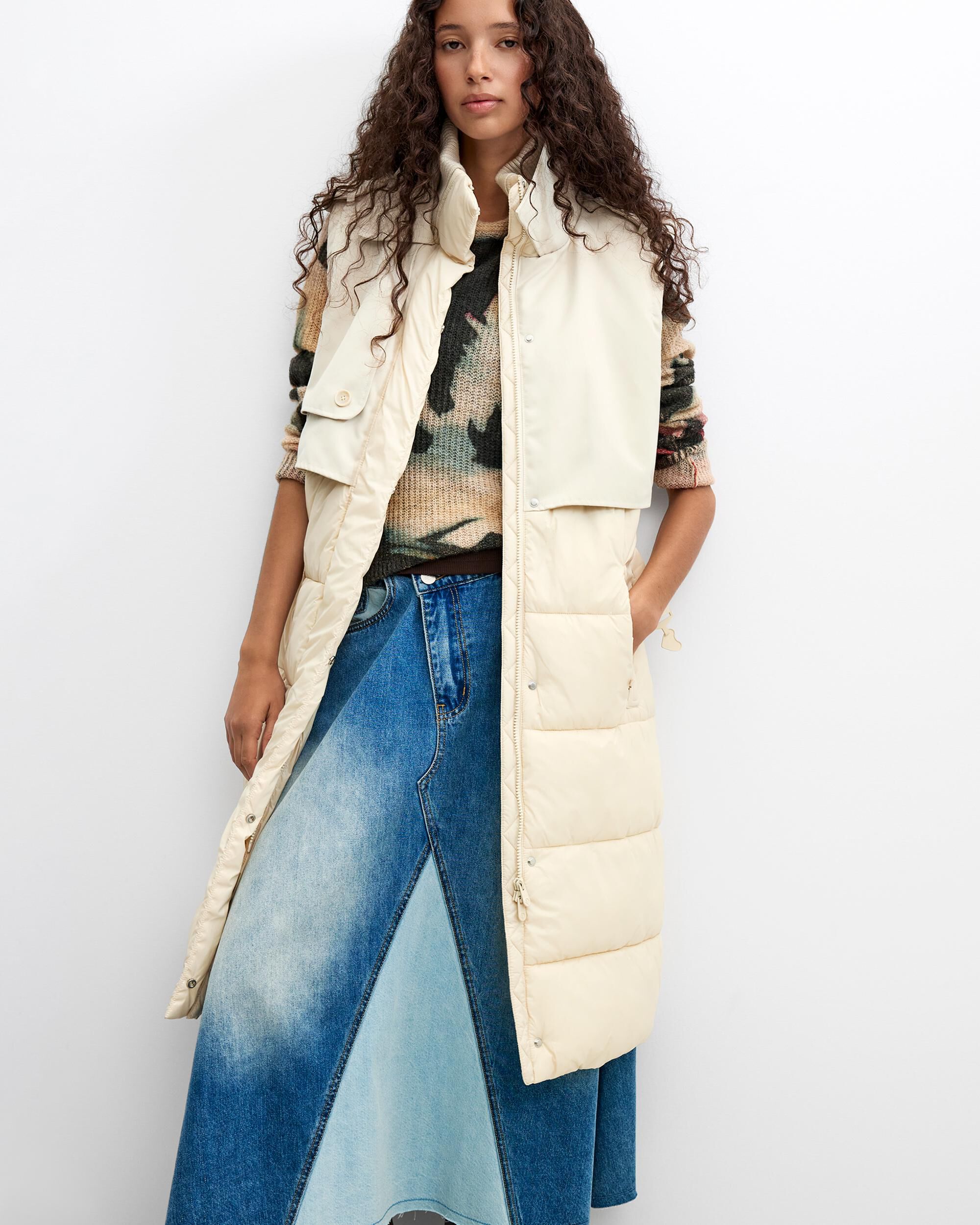 Abrigo de mujer acolchado desmontable - Desigual - Blanco Blanco-2