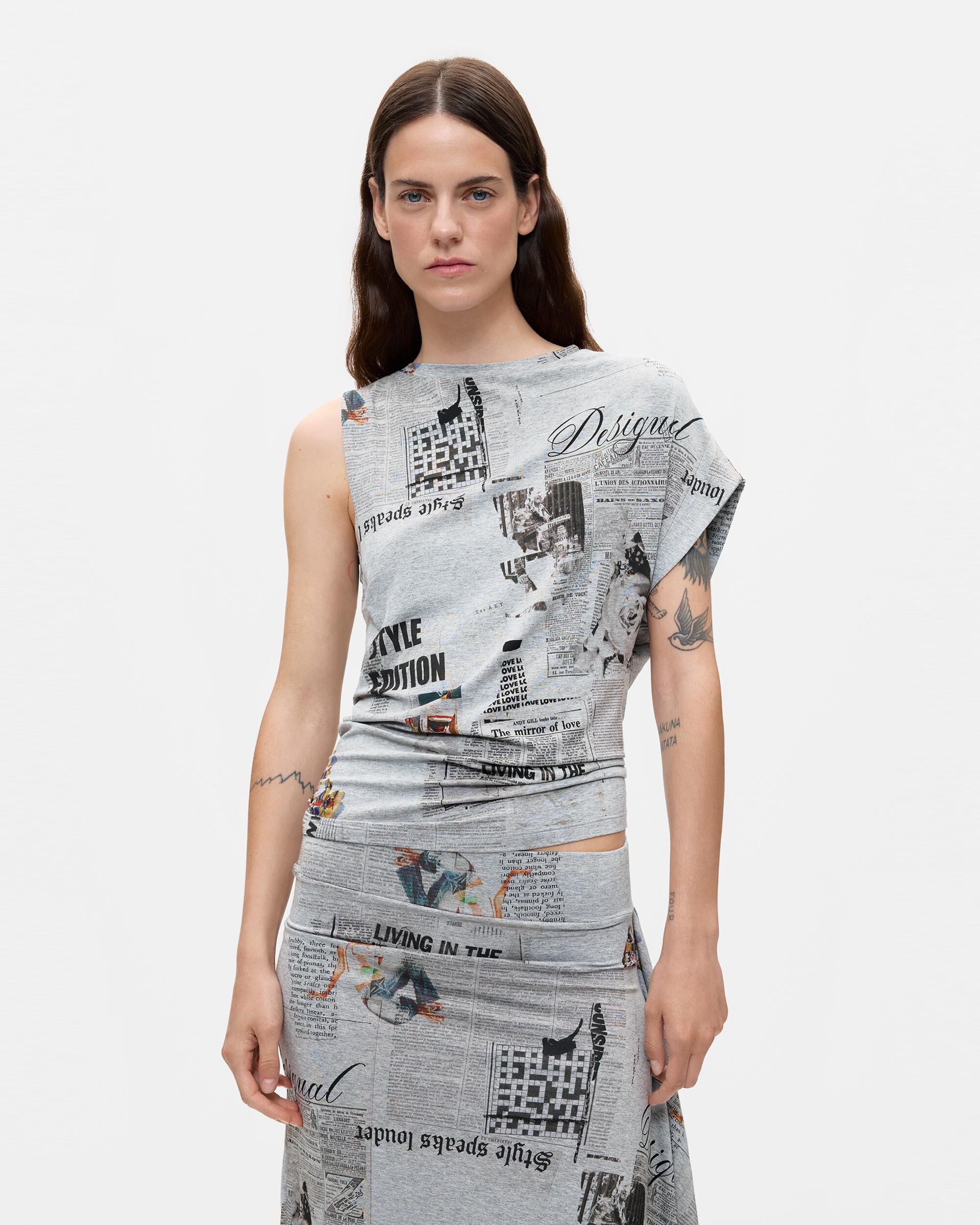 Camiseta de mujer estampada 100% algodón - Desigual - Negro Negro-1
