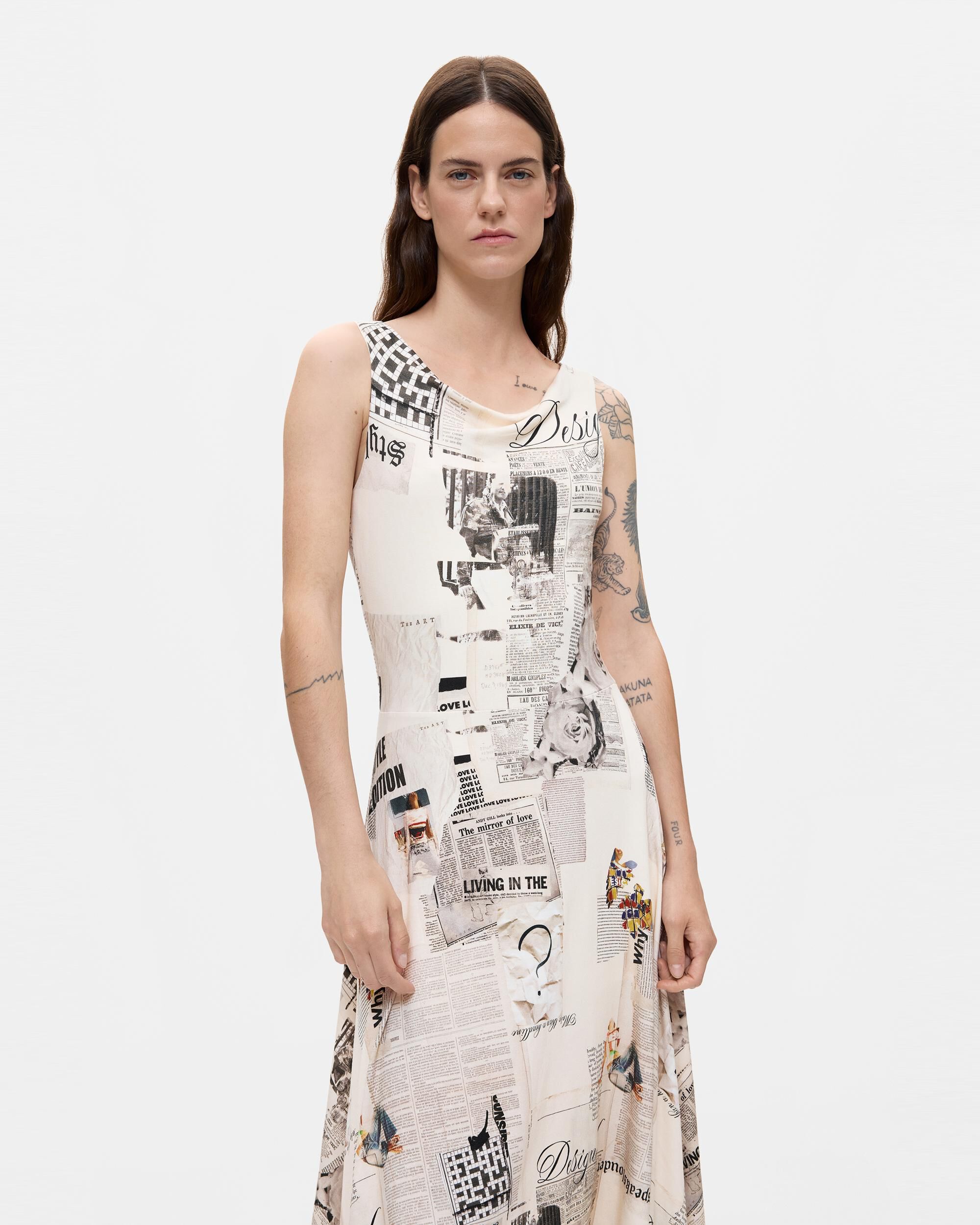 Vestido sin mangas estampado - Desigual - Blanco Blanco-2