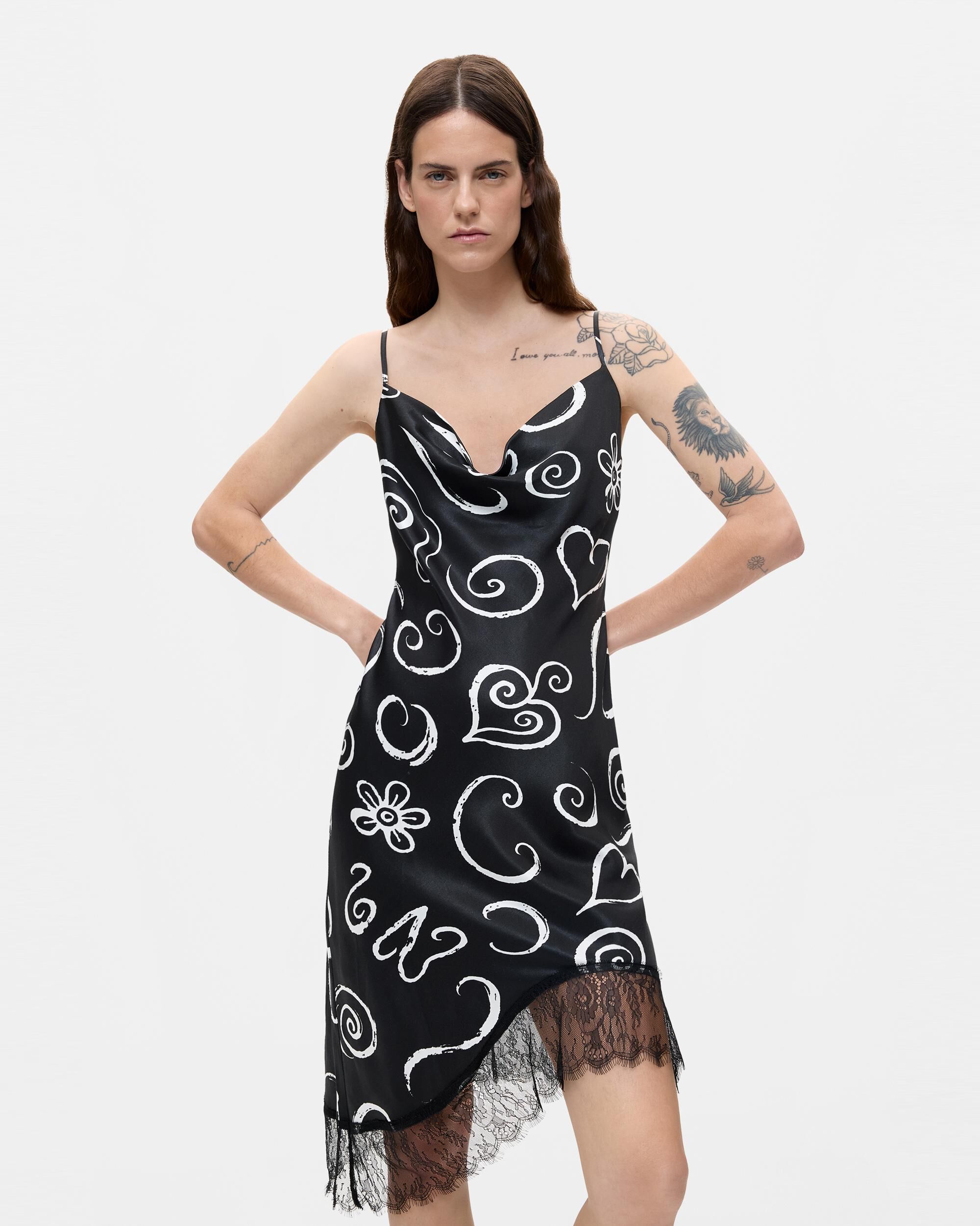 Vestido tirantes estampado corto - Desigual - Negro Negro-2