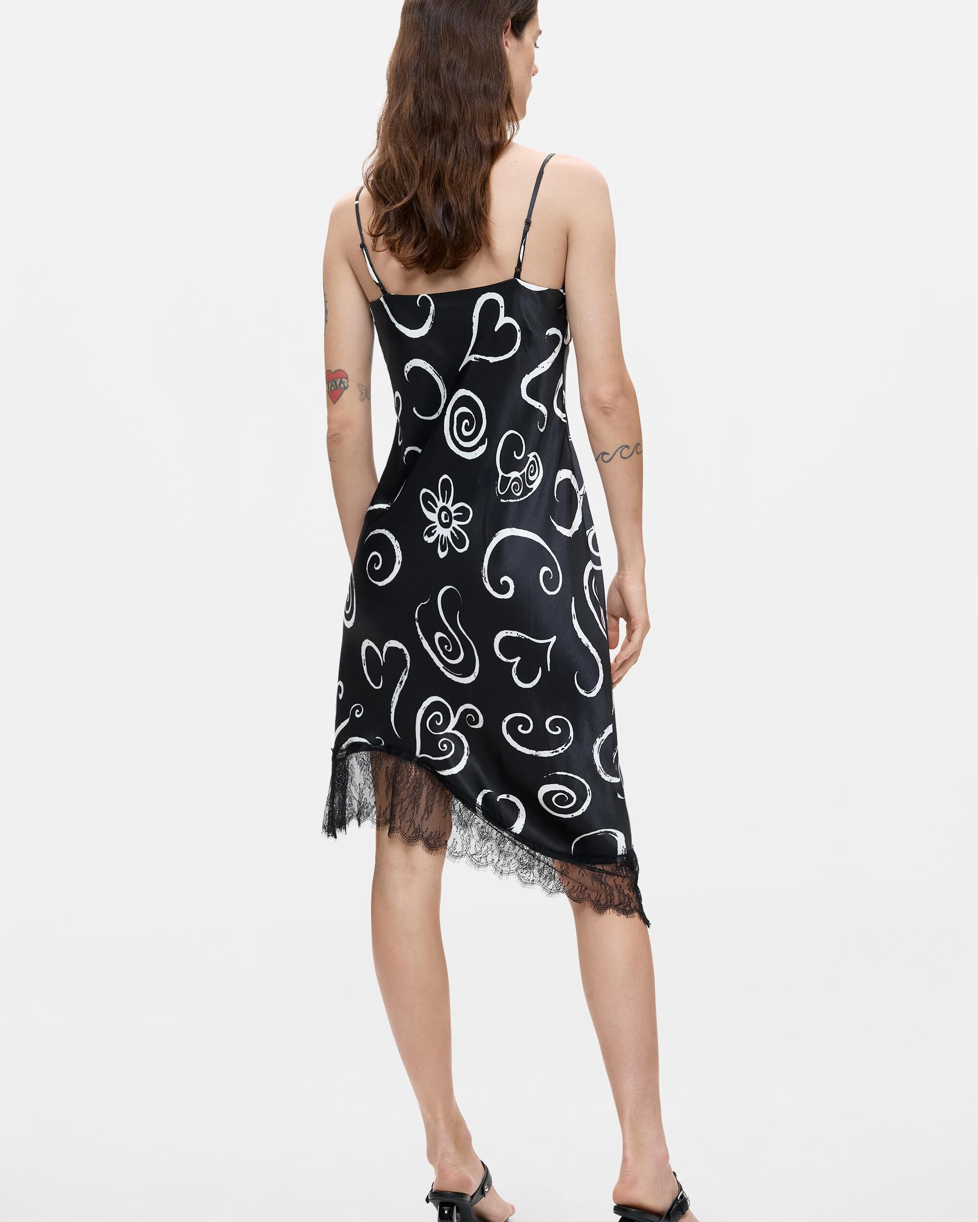 Vestido tirantes estampado corto - Desigual - Negro Negro-3