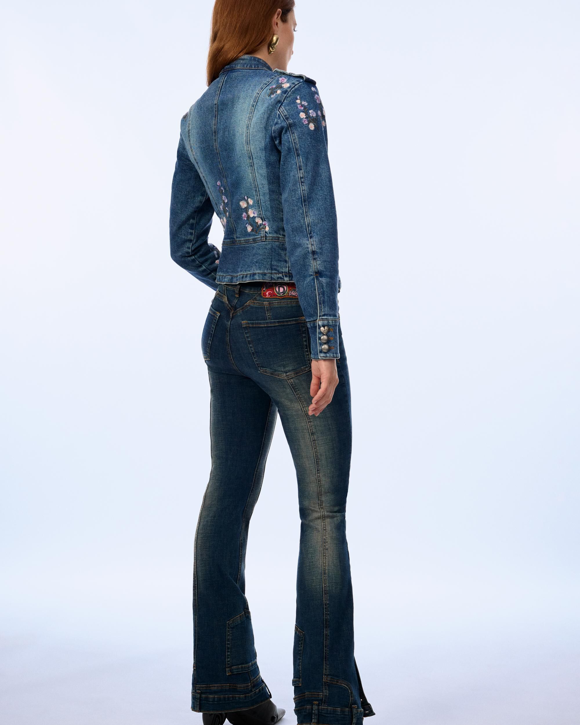 Pantalón de mujer vaquero flare - Desigual - Azul Azul-3
