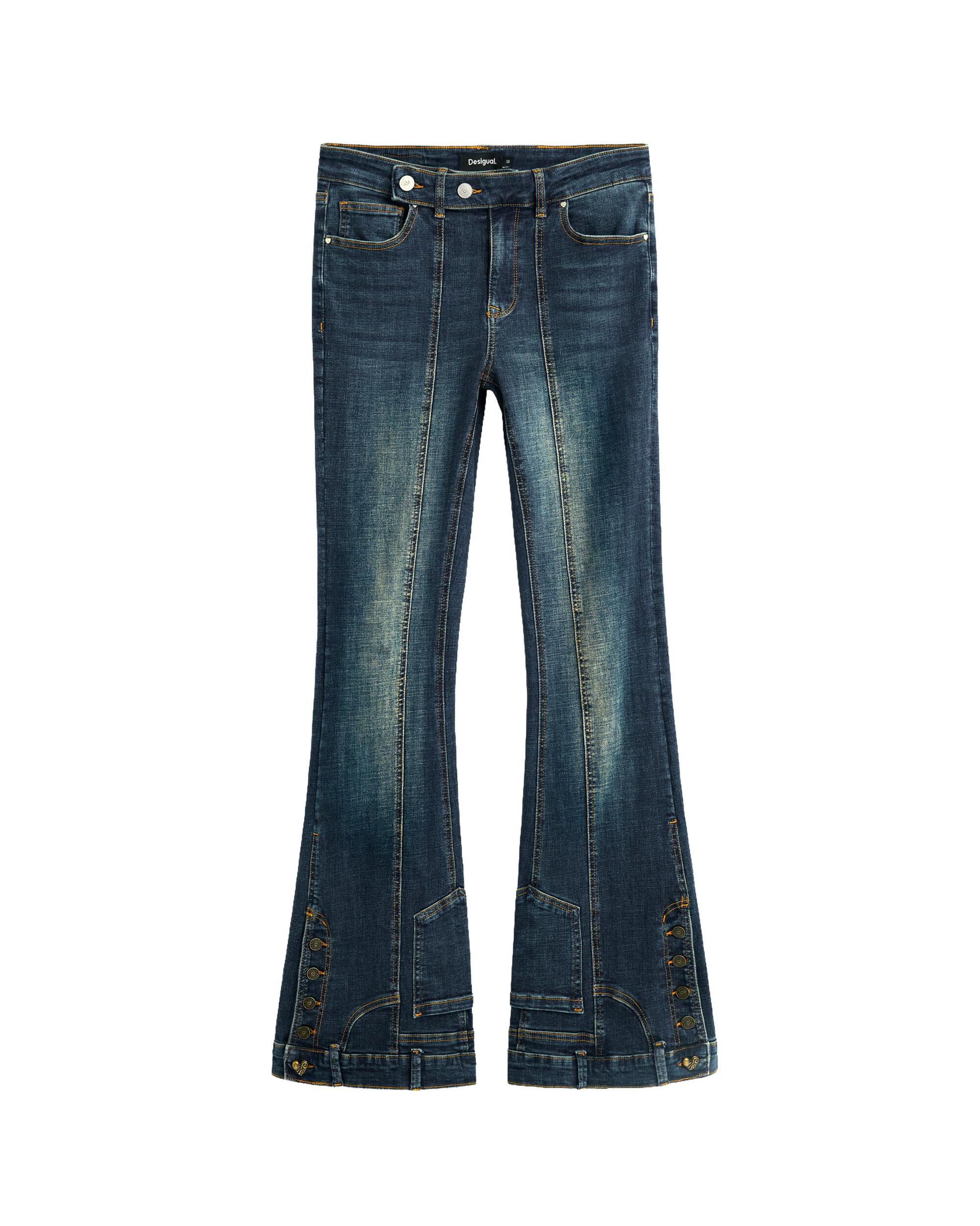 Pantalón de mujer vaquero flare - Desigual - Azul Azul-4