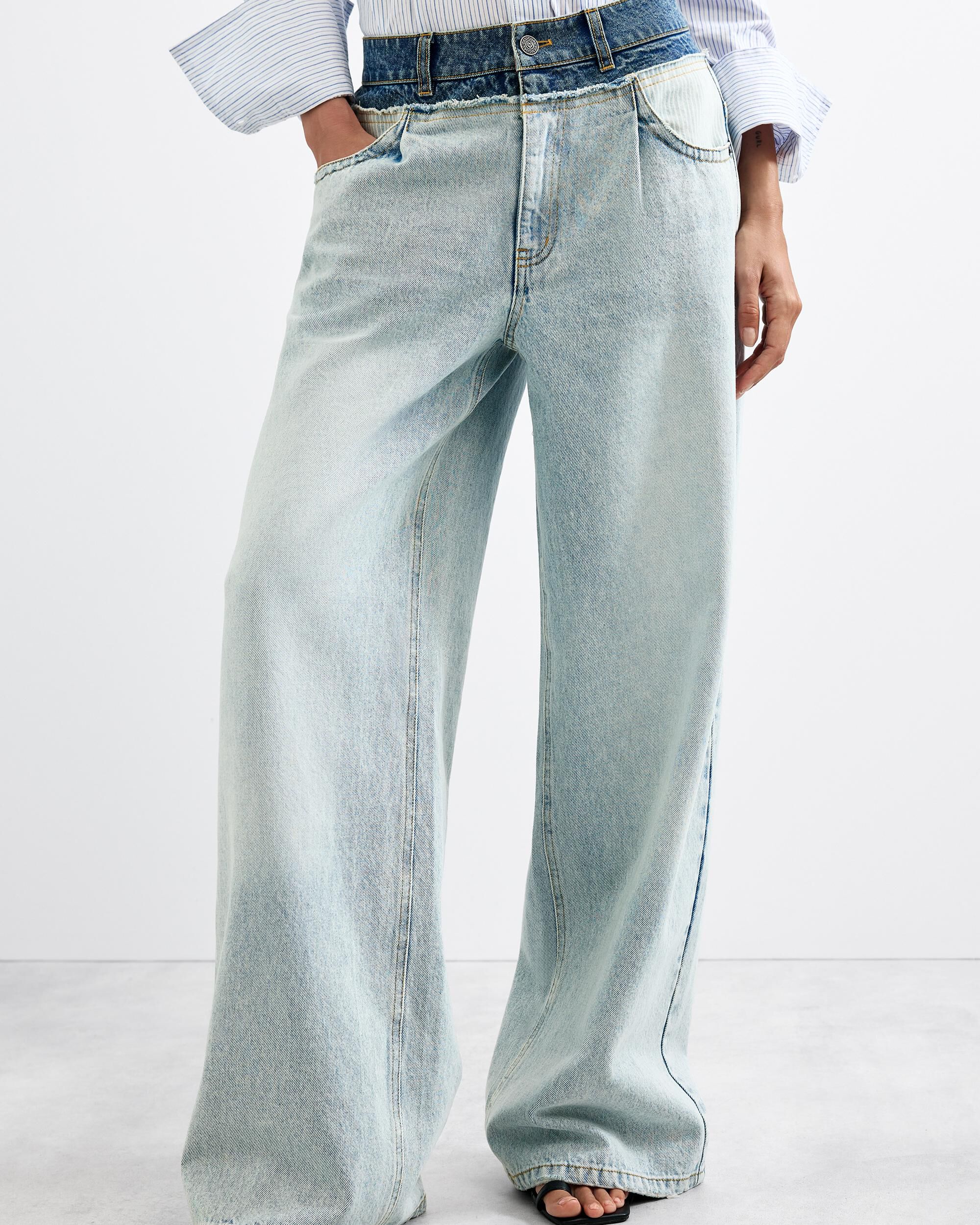 Pantalón de mujer vaquero wide leg - Desigual - Azul Azul-2