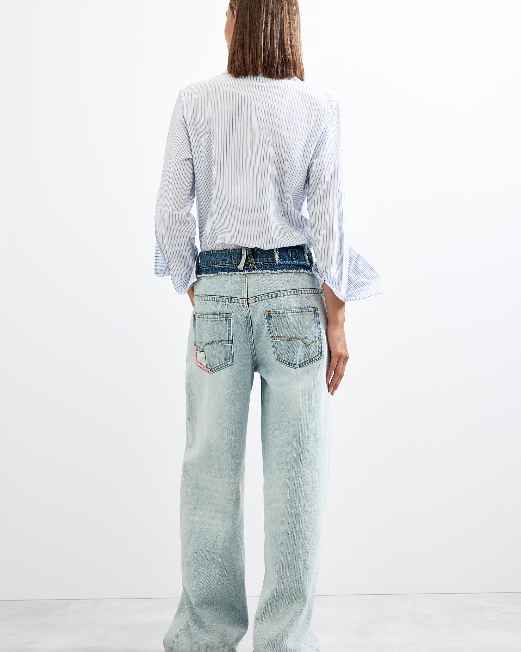 Pantalón de mujer vaquero wide leg - Desigual - Azul Azul-3