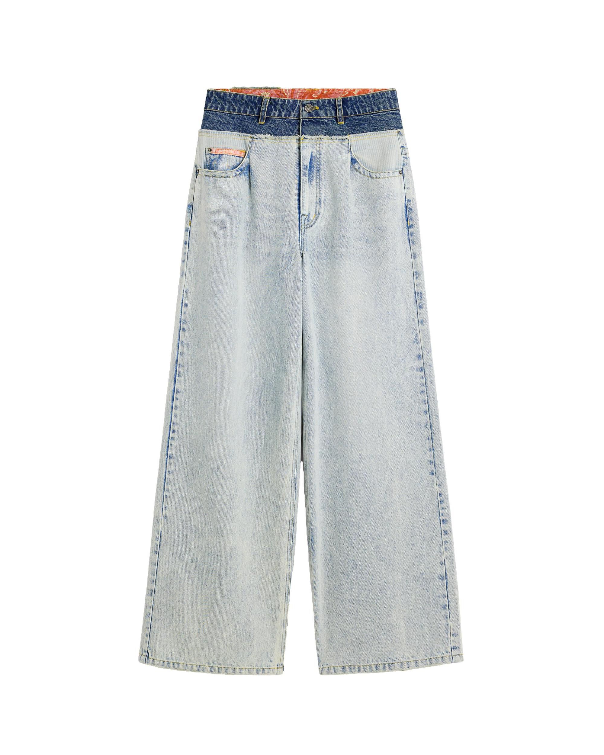 Pantalón de mujer vaquero wide leg - Desigual - Azul Azul-4
