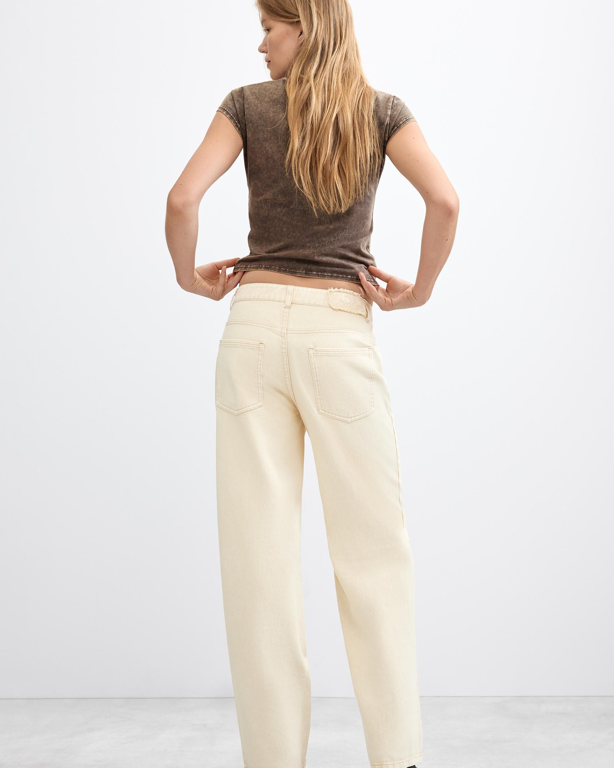 Pantalón de mujer vaquero bordado - Desigual - Blanco Blanco-3