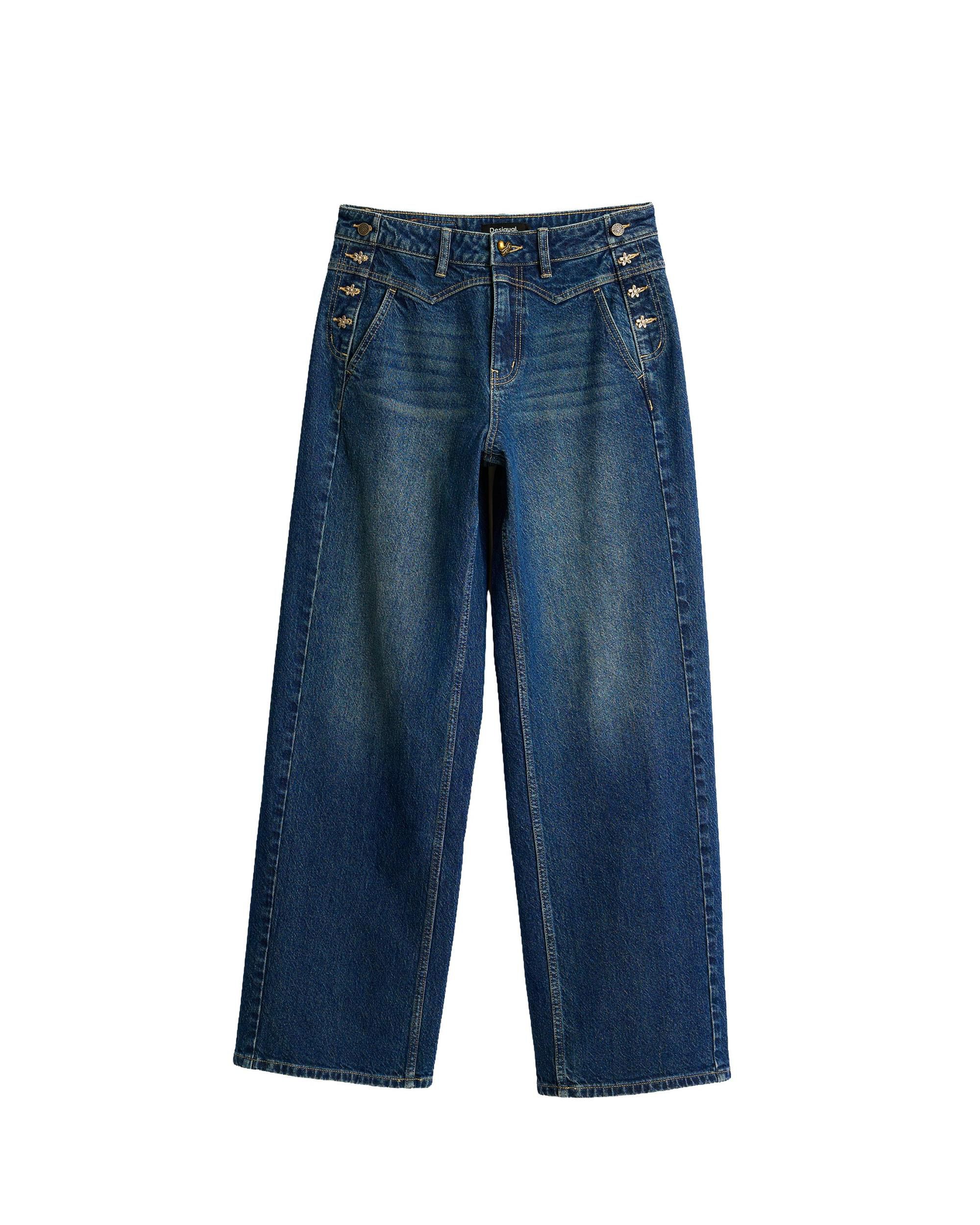 Pantalón de mujer vaquero pierna ancha - Desigual - Azul Azul-4